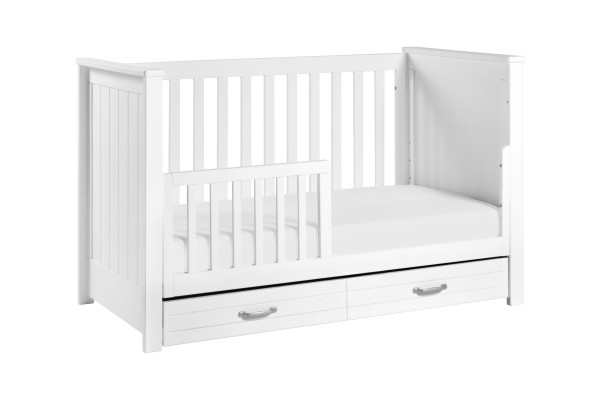 DaVinci Asher 3-in-1 Convertible Crib with Toddler Bed Conversion Kit in White Finish