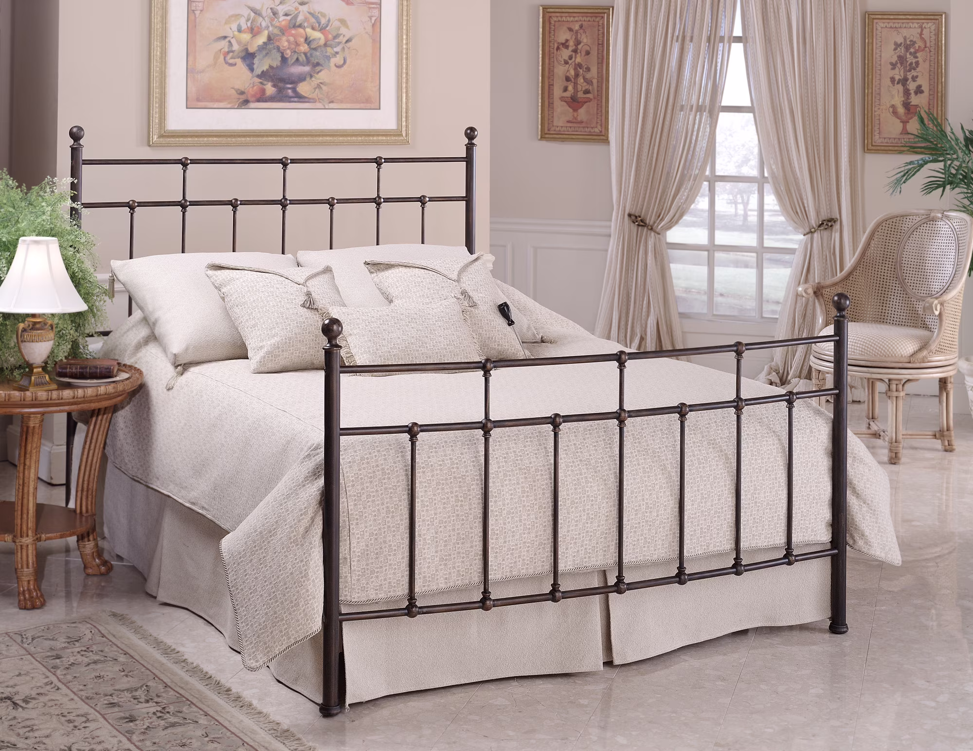 Hillsdale Furniture Providence Antique Bronze Metal Queen Bed