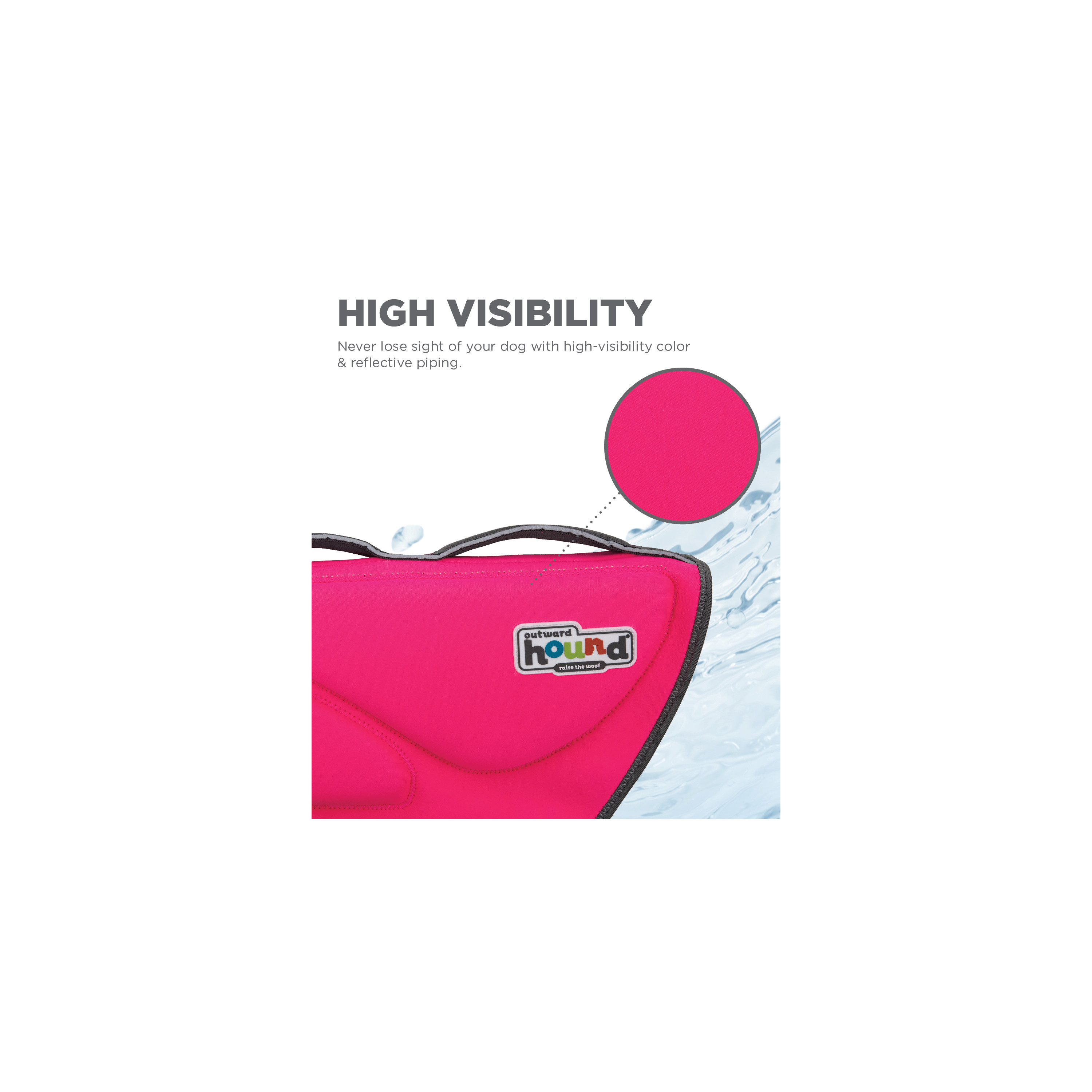 Outward Hound Dawson Swim Dog Life Jacket, Pink, Medium