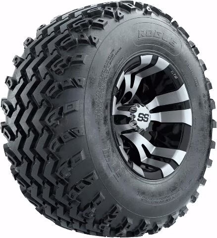 GTW Vampire 10 inch Machined/Black Golf Cart  Wheels on 22x11-10 (22