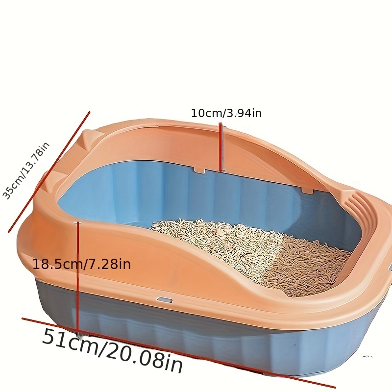 Large Semi-Enclosed Cat Litter Box - Anti-Splash and Easy to Clean
