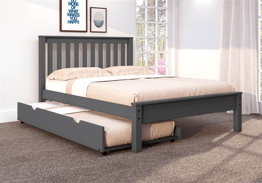 Donco Kids Mission Wood with Trundle Bed, Full, Grey