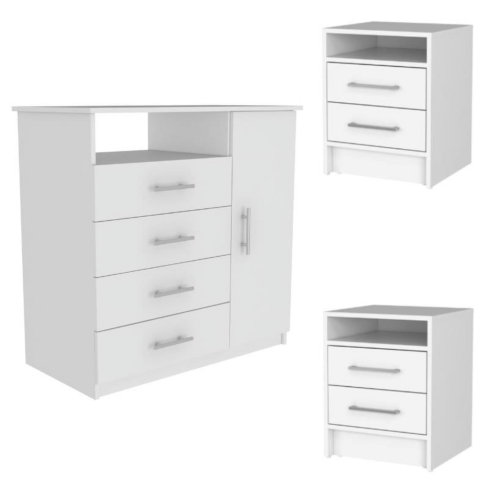 Home Square 3-Piece Set with 2 Nightstands and Four Drawer Dresser