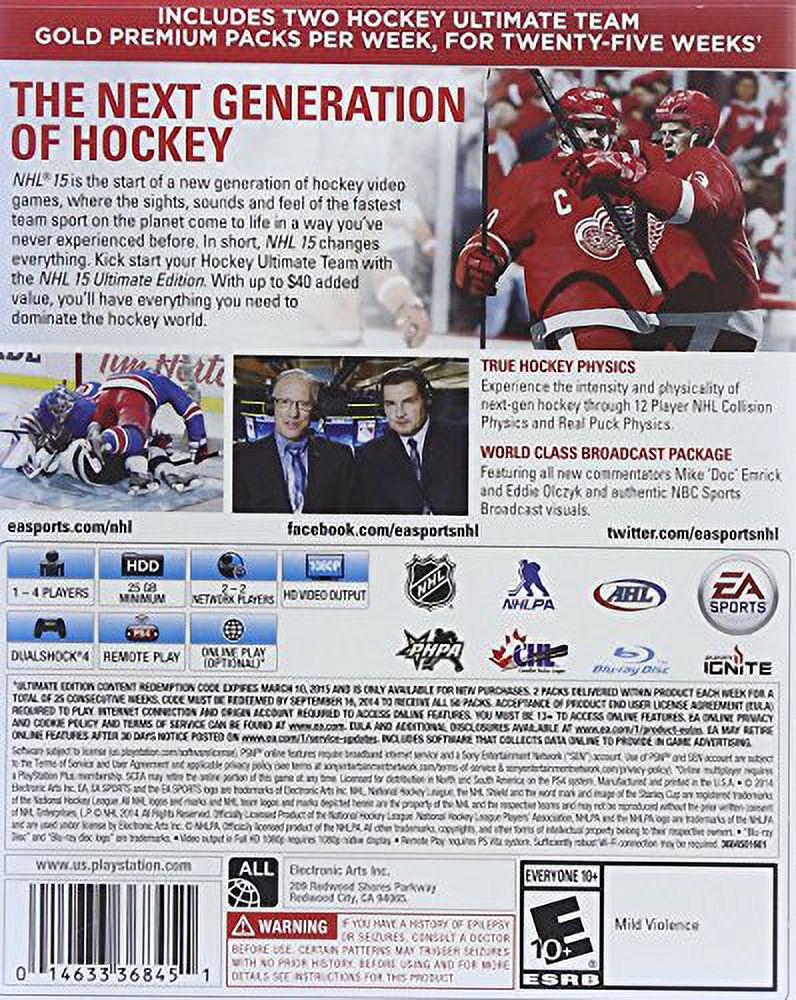NHL 15 (Ultimate Edition) - PlayStation 4