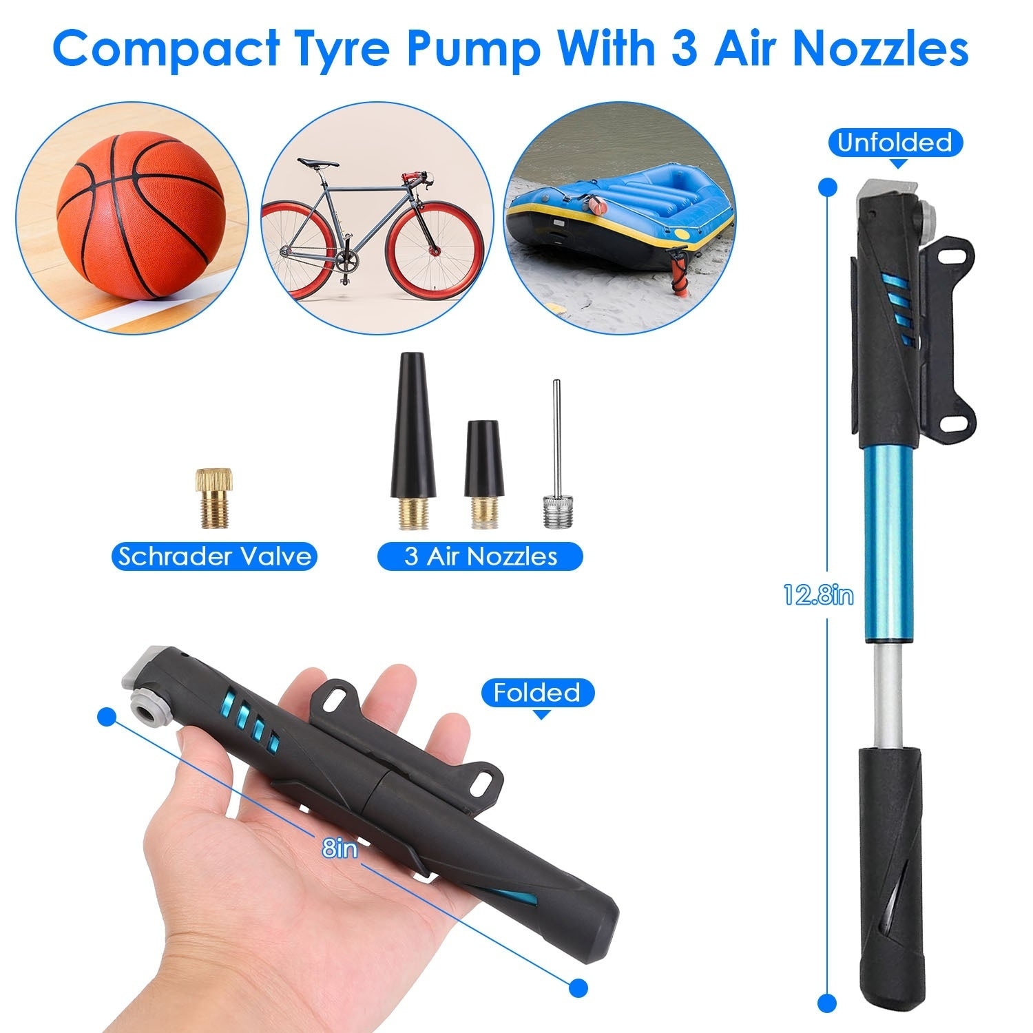 Bicycle Tyre Repair Kit Bag Bike Tire Repair Tool Kit with 16 in 1 Tool Tire Pump Tire Patches Tyre Levers Air Nozzles