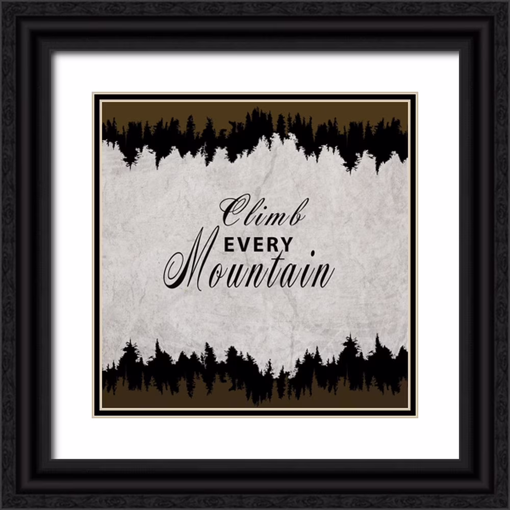 LightBoxJournal 12x12 Black Ornate Wood Framed with Double Matting Museum Art Print Titled - Rustic Lodge Collection Sign V3
