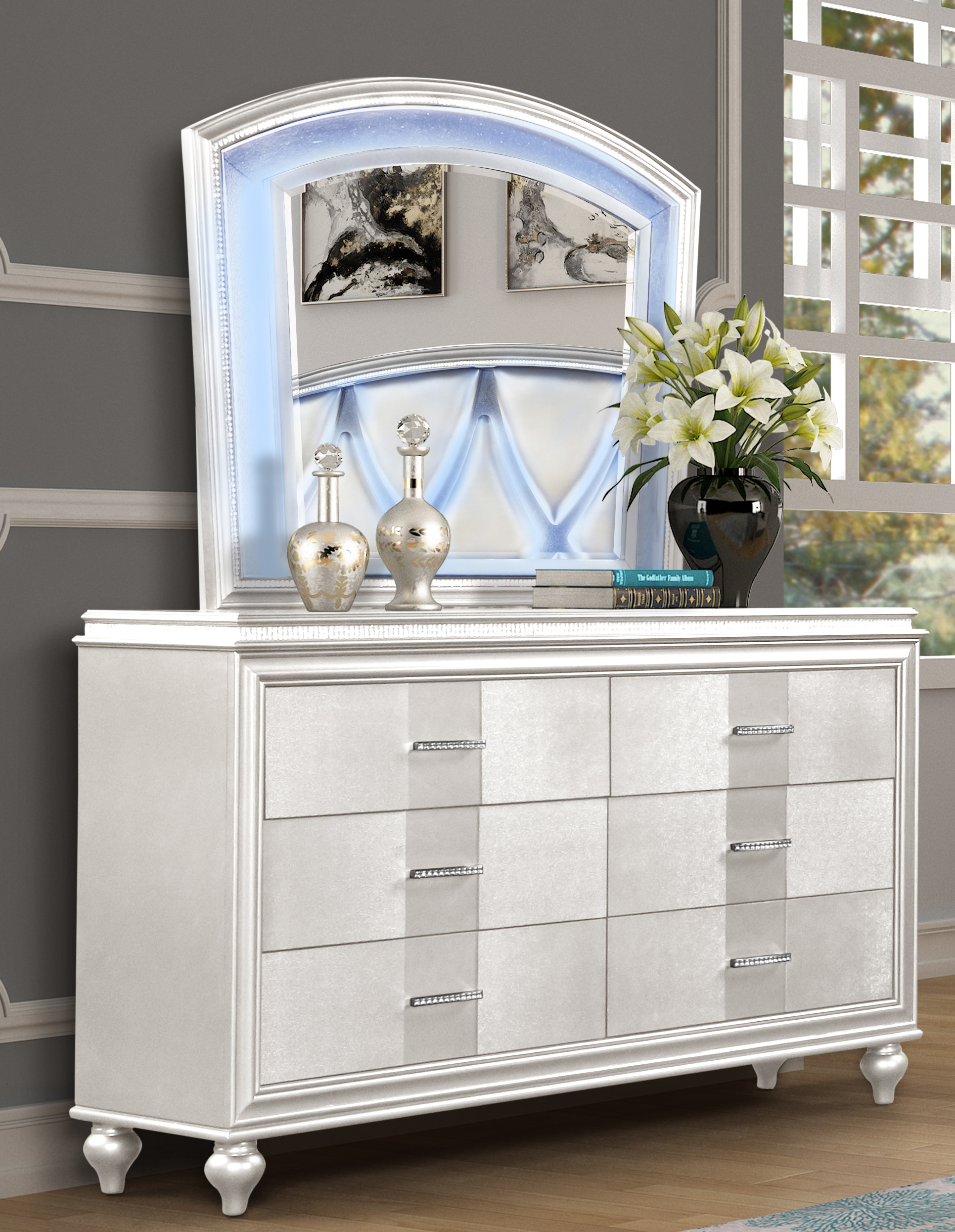 Sportaza Home Modern 6 Drawer Dresser made with Wood in White