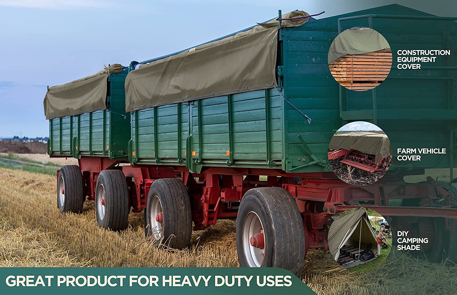 7' x 9' White Canvas Tarp