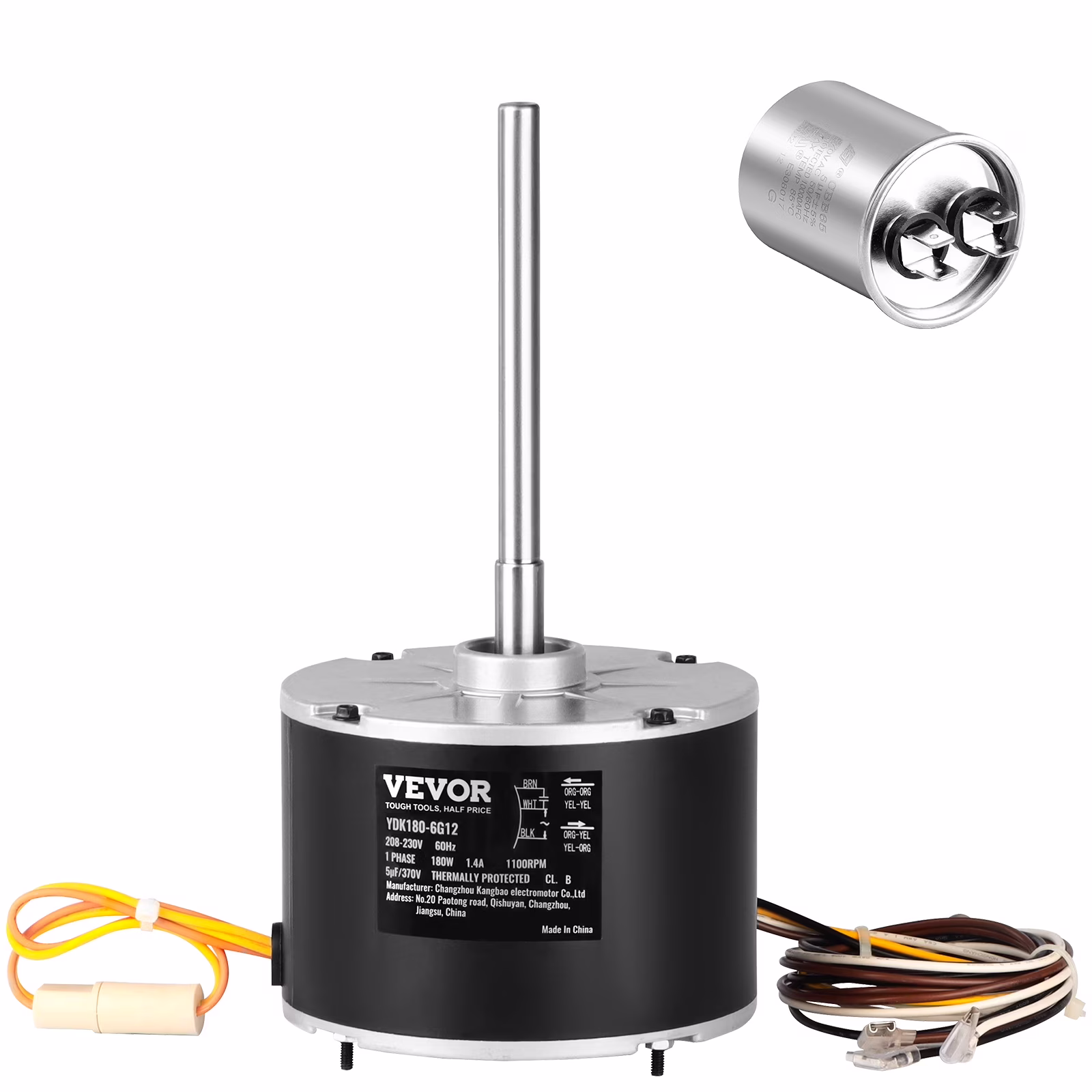 SKYSHALO Condenser Fan Motor 1/4HP 1100RPM 208-230V Compatible Model 5KCP39EGS070S 5KCP39EGY823S, HC39GE237 etc.