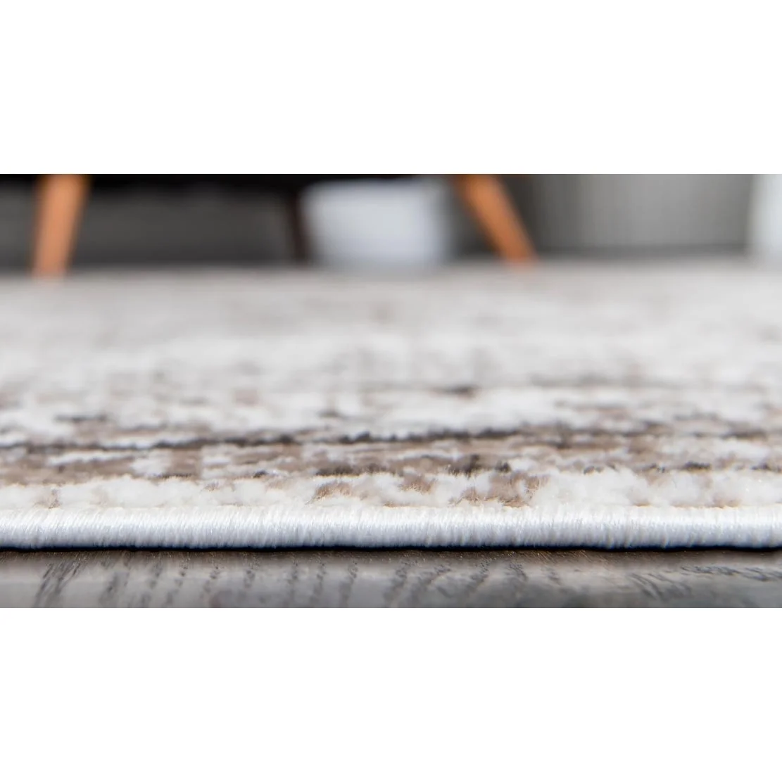 Transitional Fredo Collection Area Rug 4' Round - Dark Gray