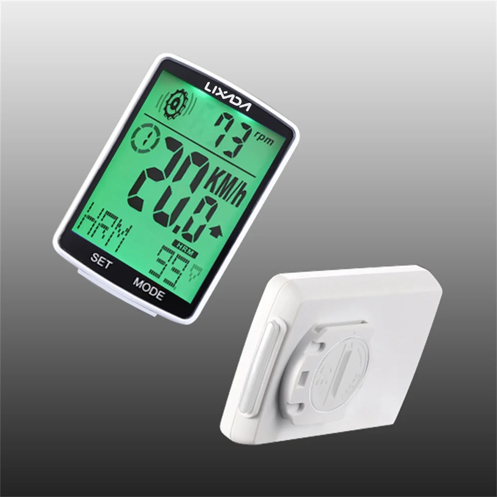 LIXADA 3 in 1 Wireless Bike Computer Multi Functional LCD Screen Computer with Heart Rate Sensor Mountain Bike Speedometer IPX7 Waterproof Cycling Measurable Stopwatch