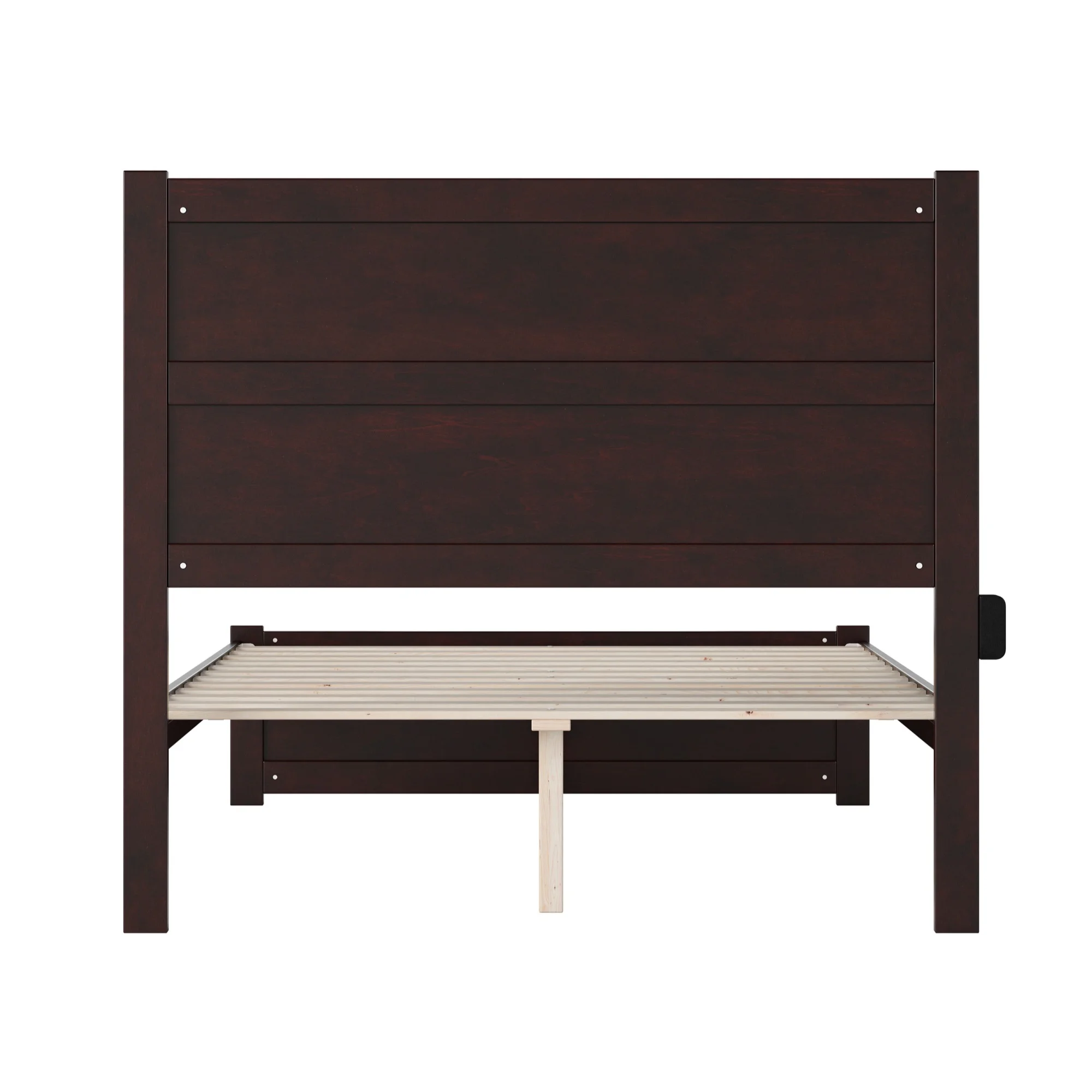 AFI NoHo Full Solid Wood Bed with Footboard and USB Charging Station in Espresso