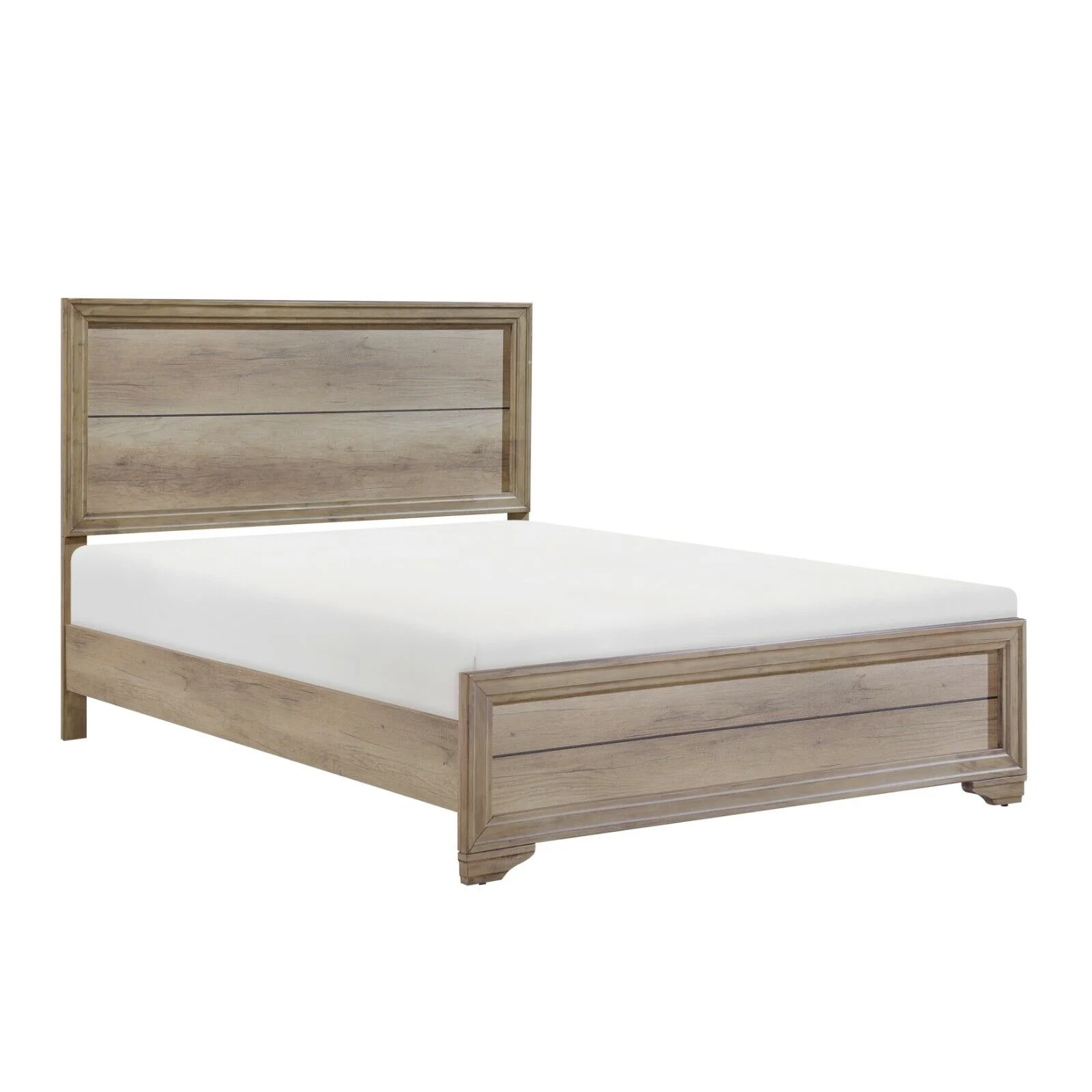 Contemporary Style 1pc Queen Size Bed Natural Finish Melamine Laminate Rustic Aesthetic Bedroom Furniture