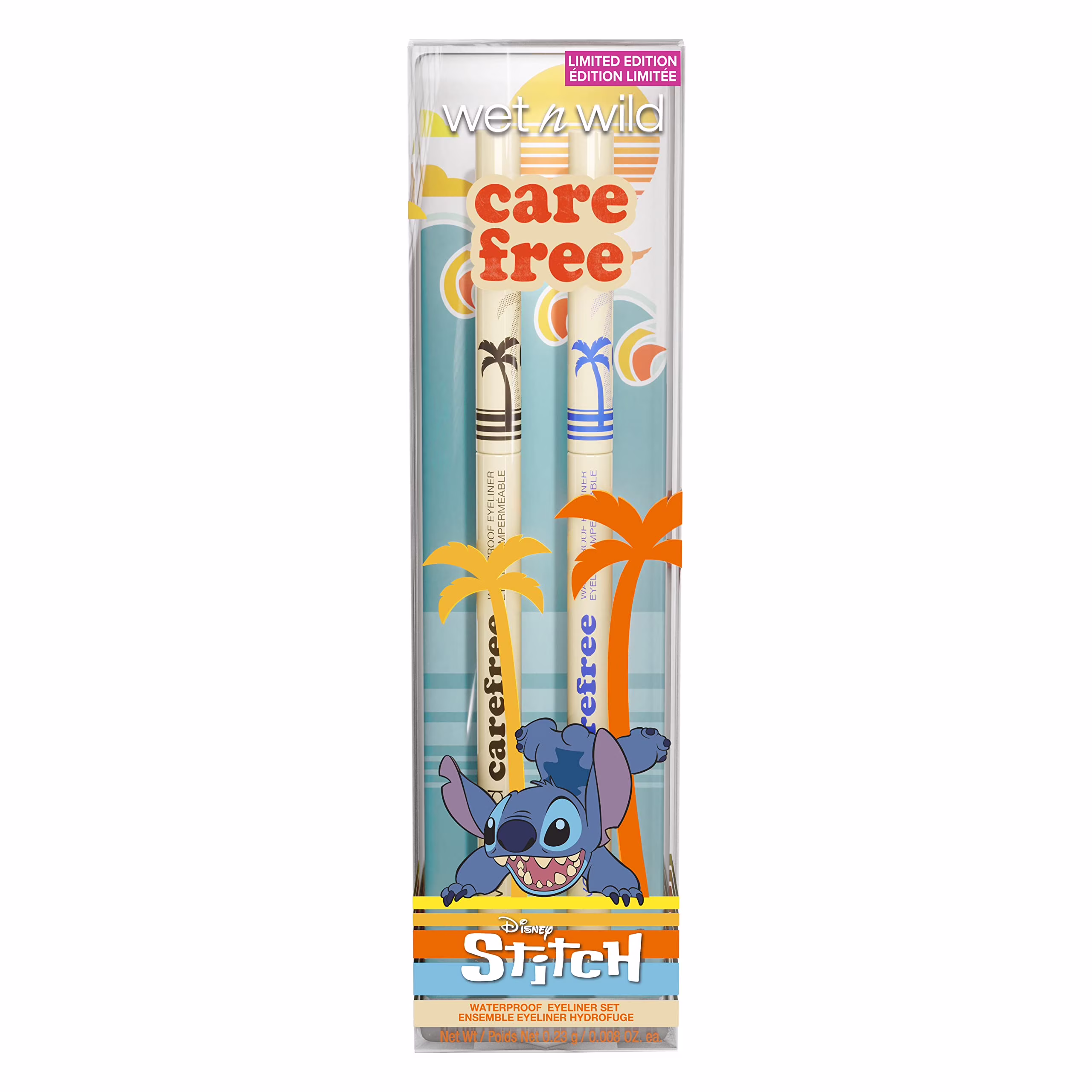 Wet N Wild Disney Lilo And Stitch Carefree Waterproof Eyeliner 2-Piece Set, Black And Blue, 16-Hour Wear