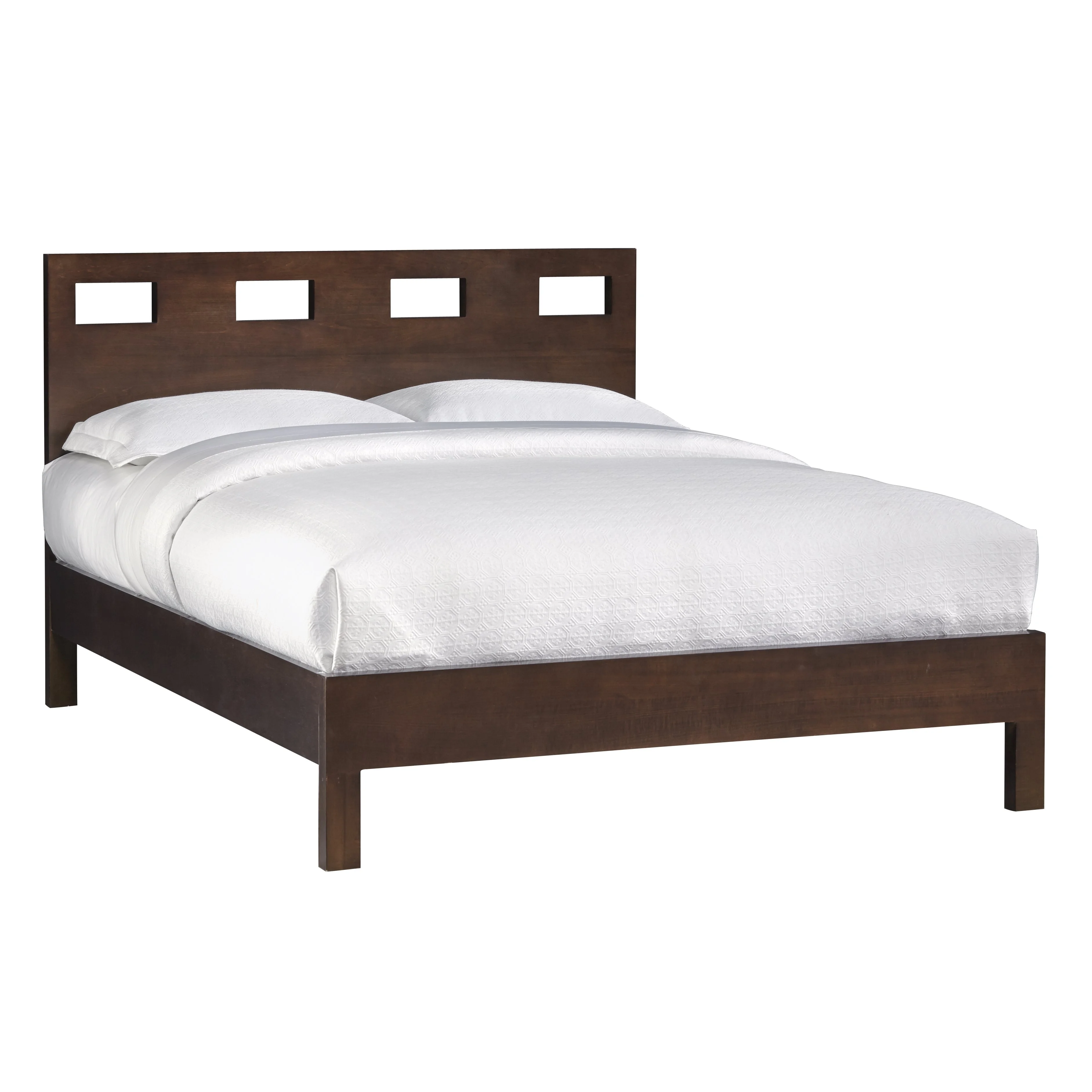 Ranshaw Contemporary E King Platform Bed in Mocha Brown Mahogany