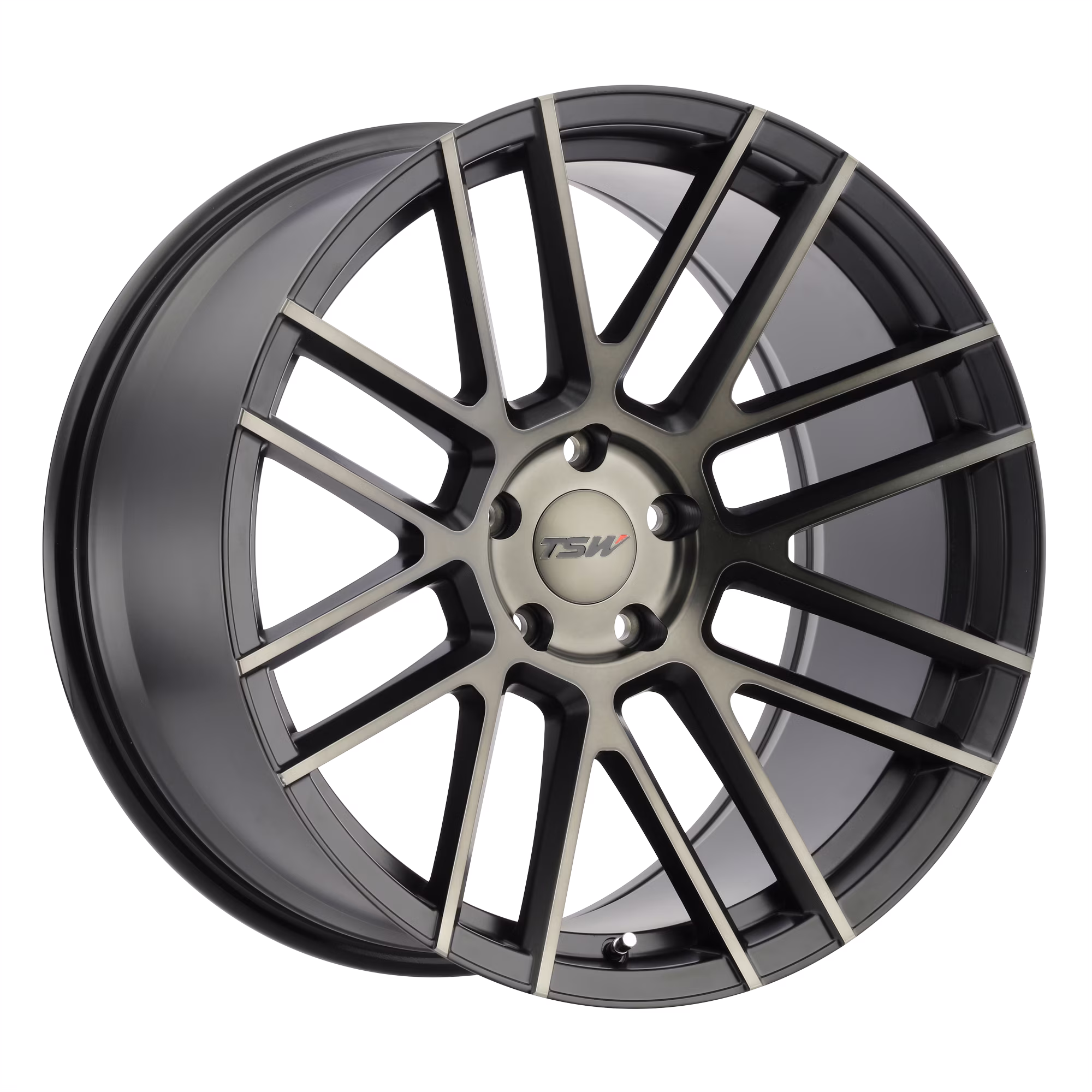 Tsw Mosport 19X9.5 5X120 20Et 76.1Cb Matte Black W/ Machine Face & Dark Tint Wheel