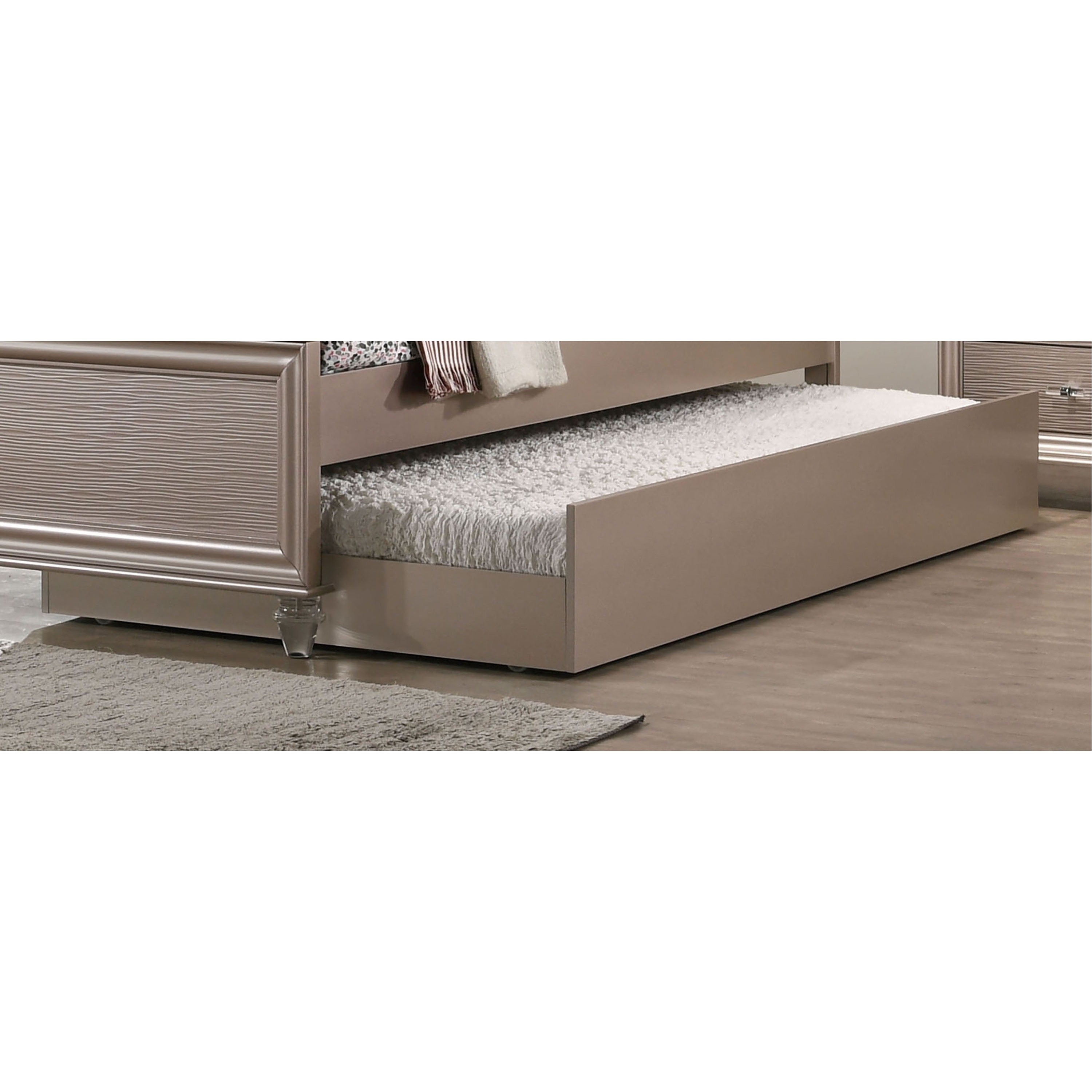 Furniture of America Ving Modern Solid Wood Underbed Trundle with Wheel by  Rose Gold N/A
