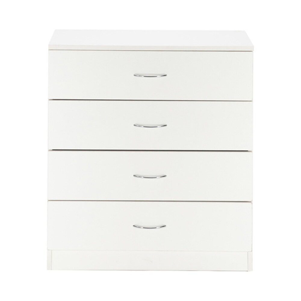 BESTCOSTY MDF Wood Simple 4-Drawer Dresser White