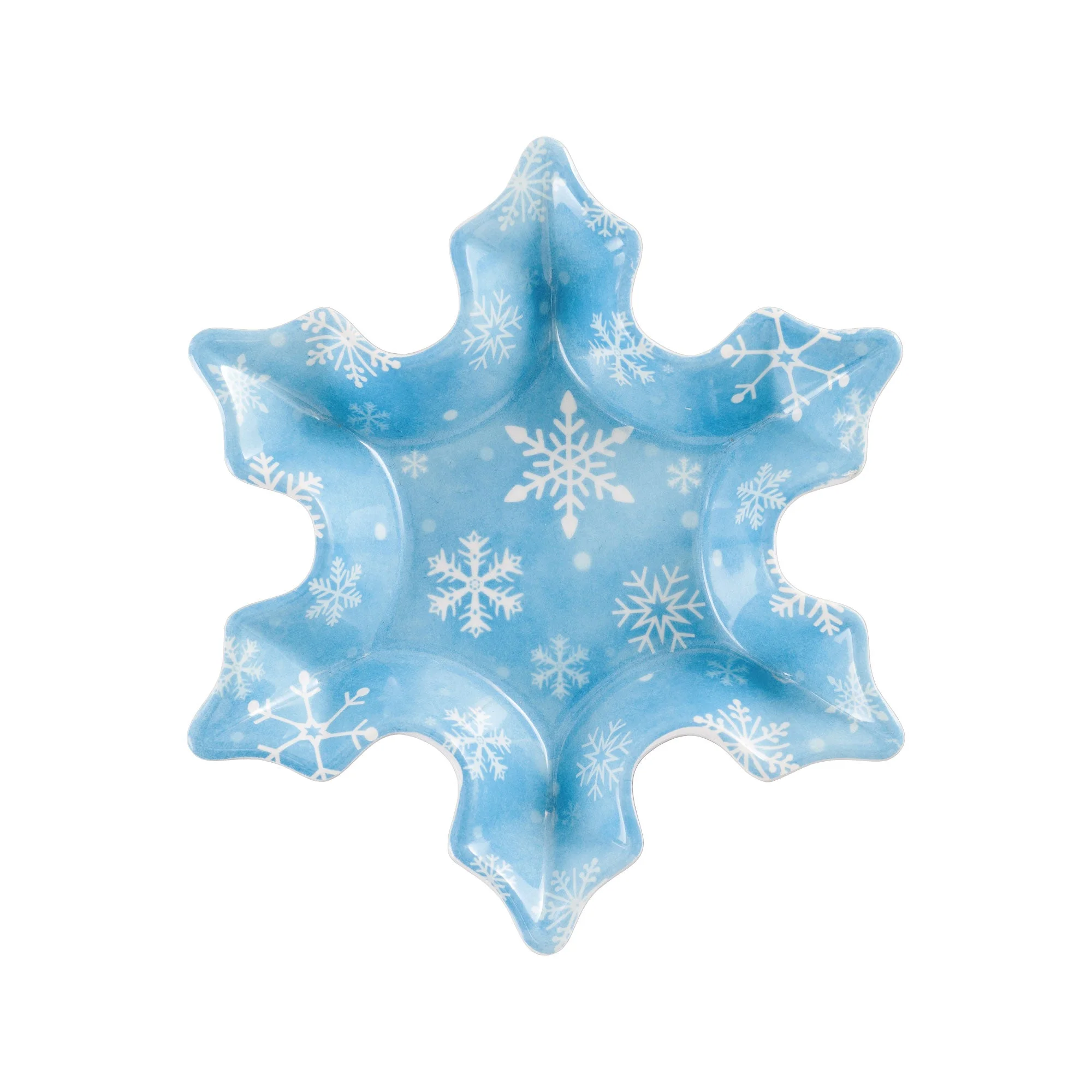 Gourmet Art 4-Piece 7 Inch Melamine Serving Plates Appetizer Plates Dessert Plates (Snowflake)