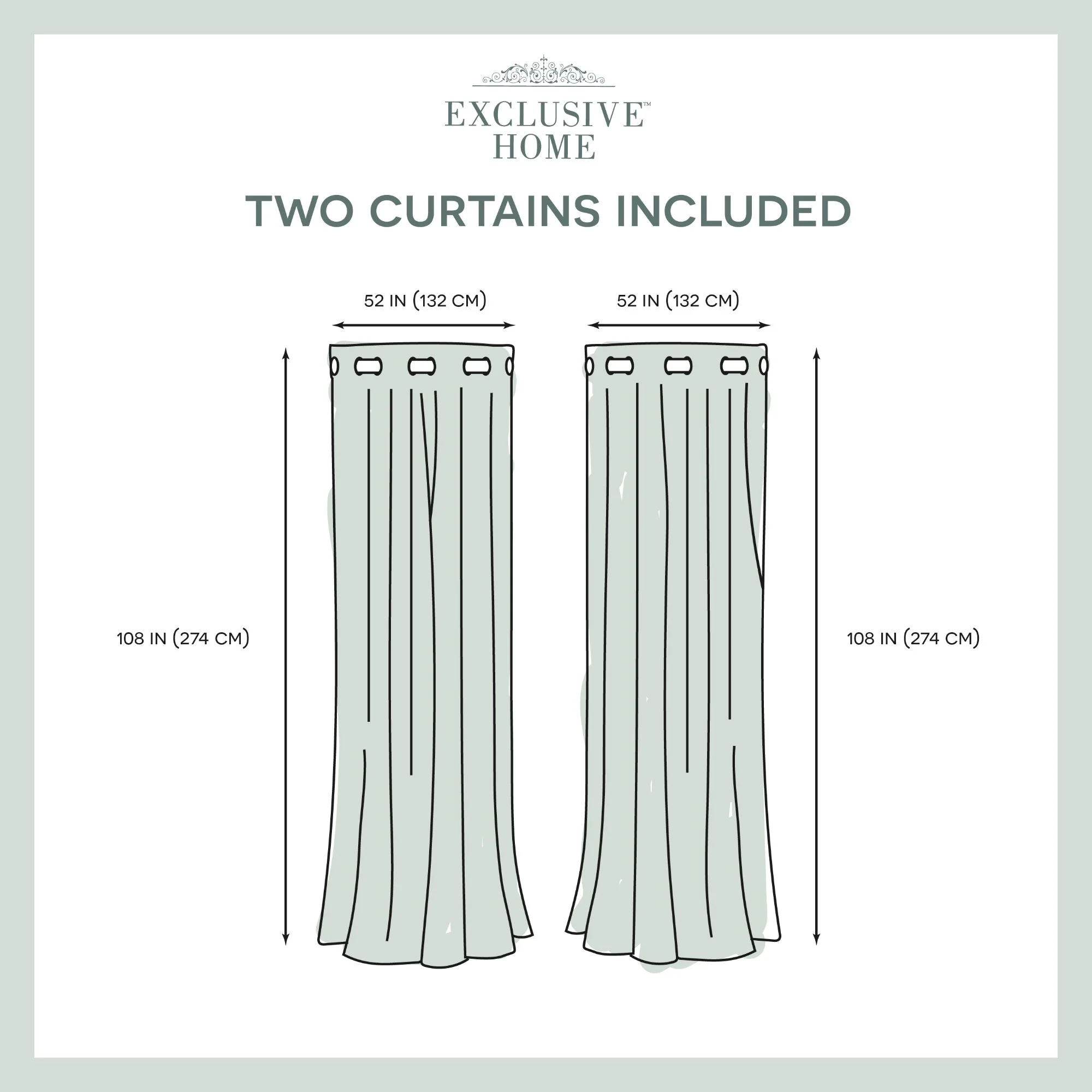 Exclusive Home Curtains Academy Total Blackout Grommet Top Curtain Panel Pair, 52x108, White