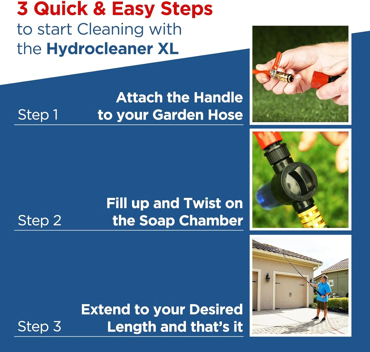 Trend Makers 15ft HydroCleaner XL - Telescoping Wash Wand, High-Intensity Power Water Jets