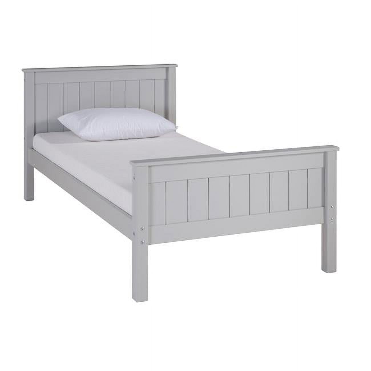 Harmony Twin Size Wood Platform Bed, Dove Gray