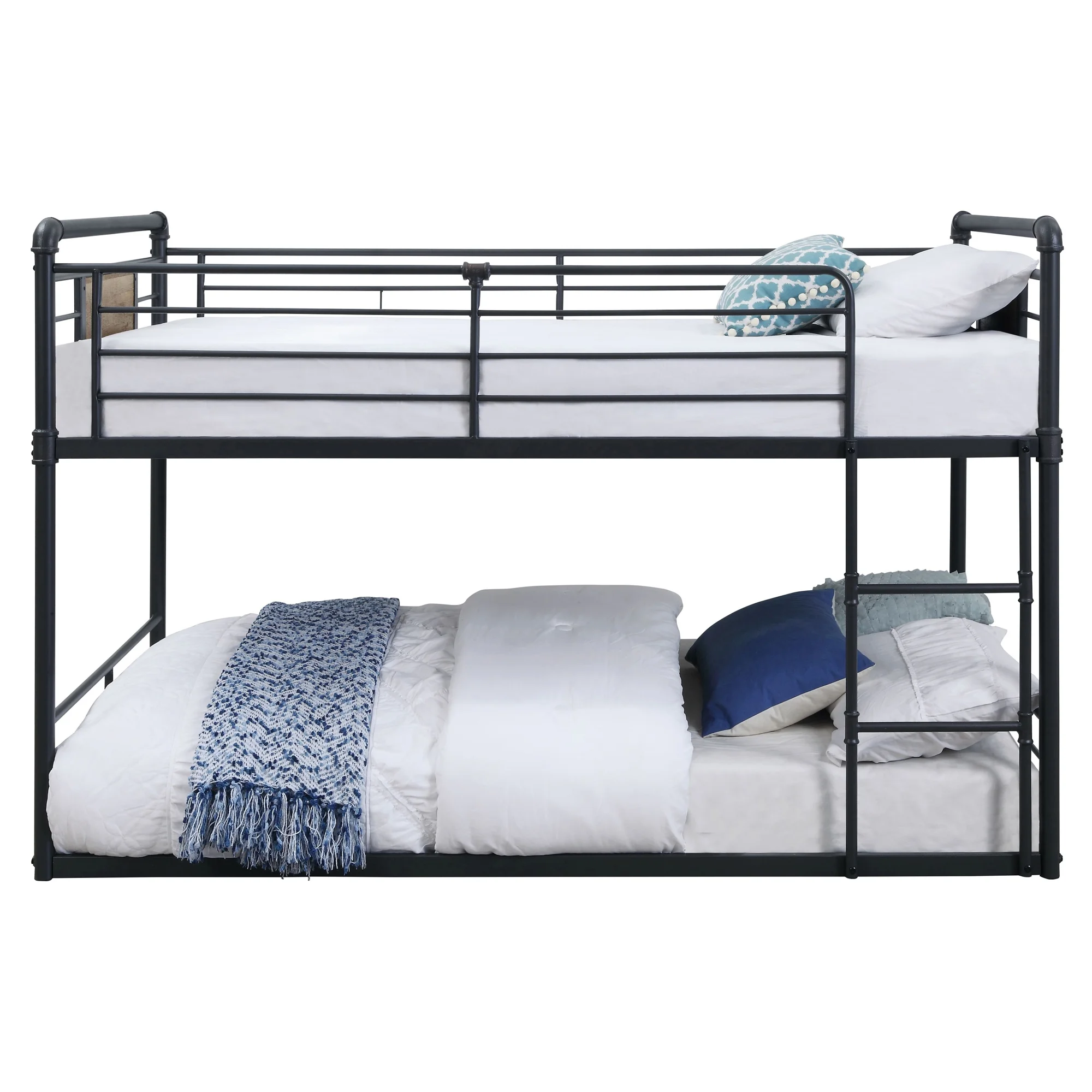 ACME Cordelia Twin over Twin Bunk Bed in Antique Oak and Sandy Black