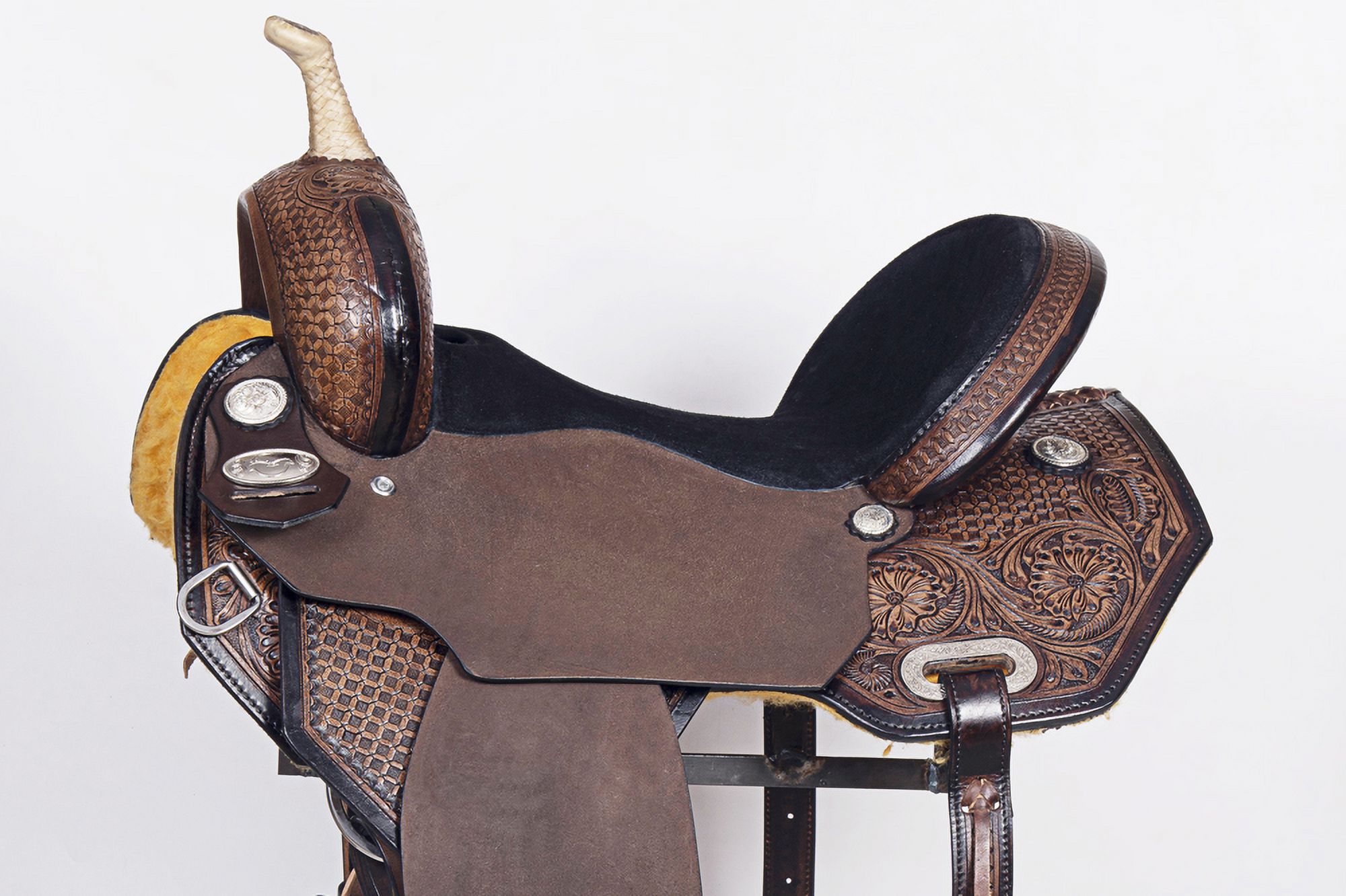 ZI COMFYTACK Horse Barrel Racing Trail Pleasure American Leather Saddle Brown