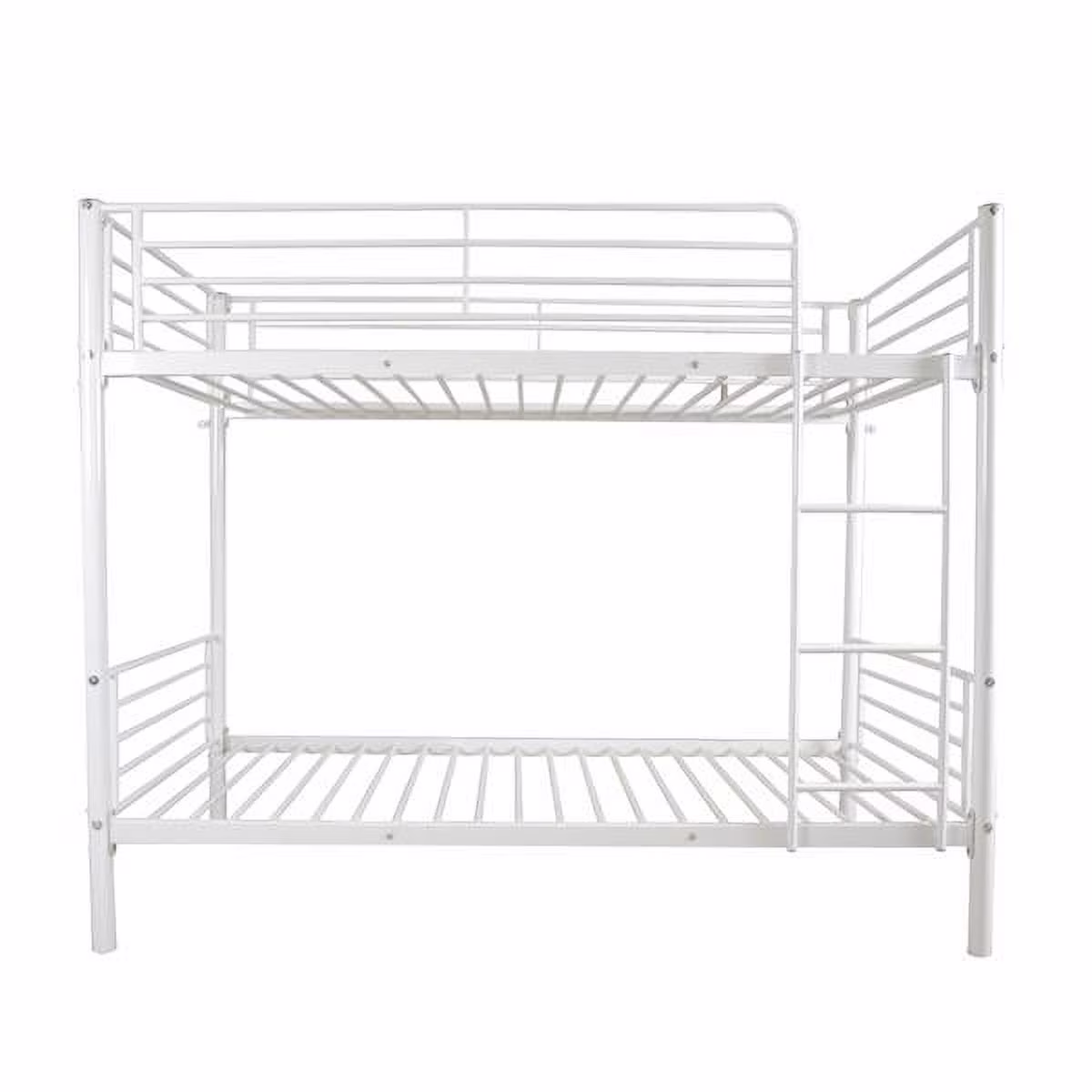 BD-3401 Upper and lower 2 floors children's iron frame bed with ladder Twin model white Iron Bed Bunk Bed with Ladder for Kids Twin Size White