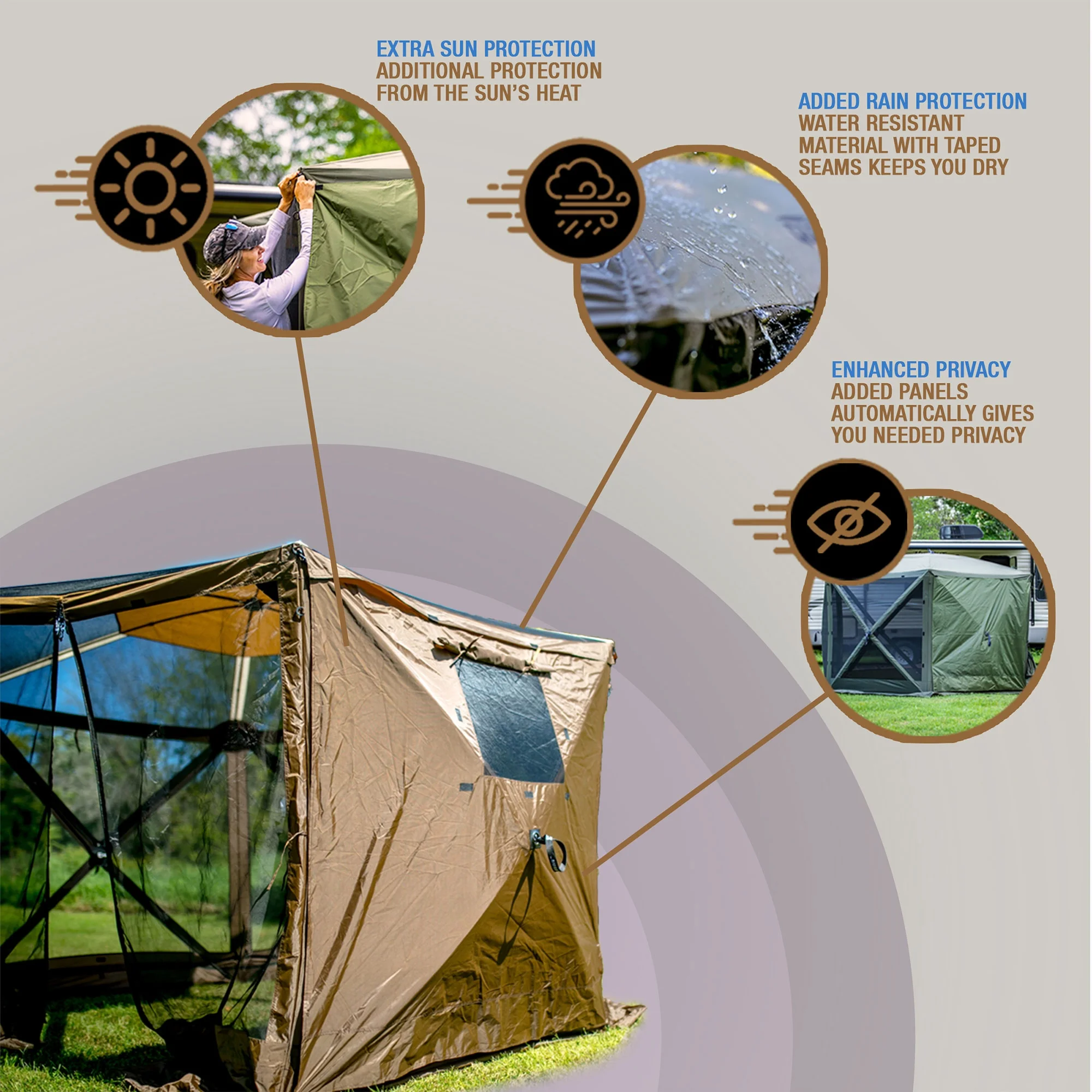 CLAM Quick Set Venture Canopy Shelter + CLAM Quick Set Screen (2 Pack)