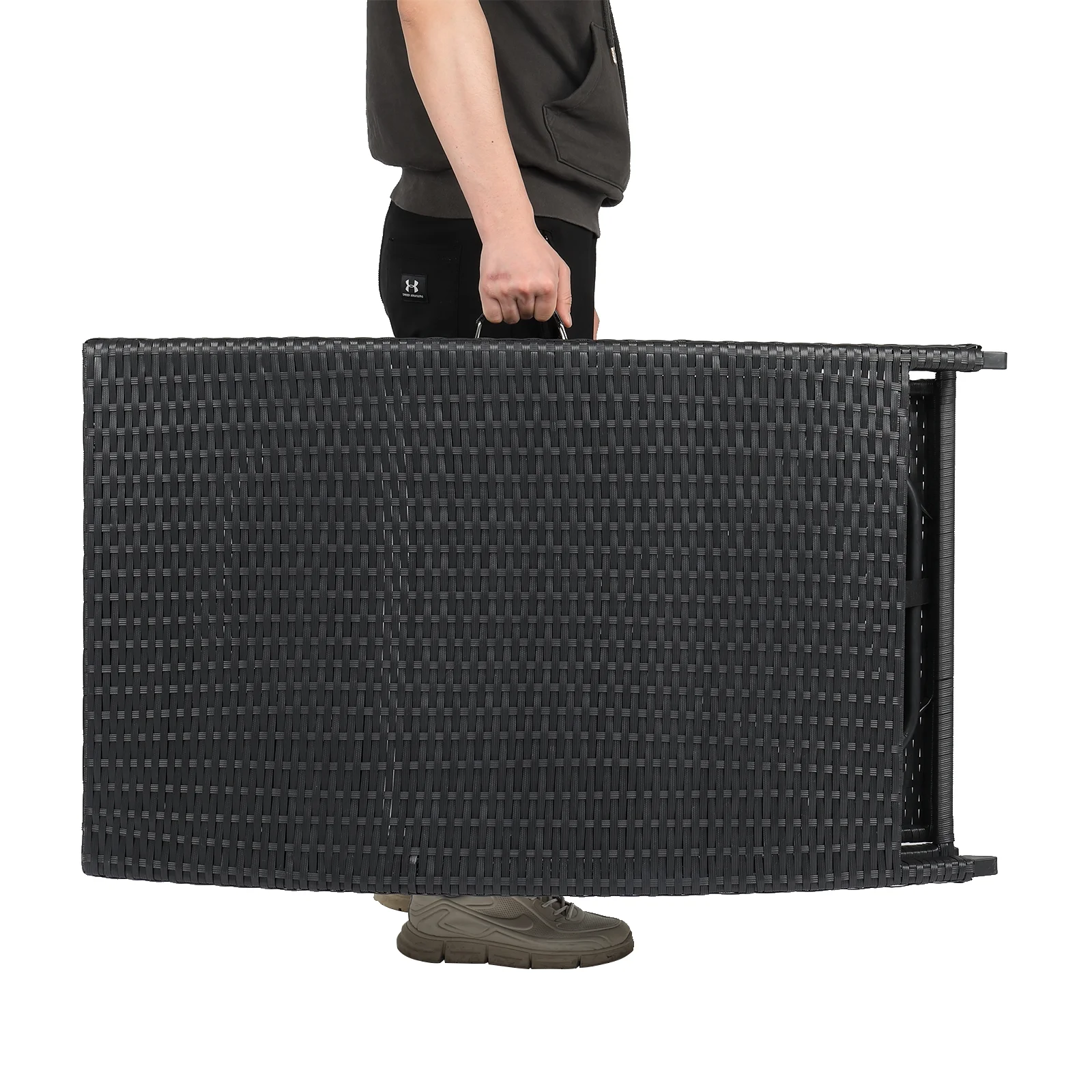 Folding Bed Three-Piece Set-Black Four Lines