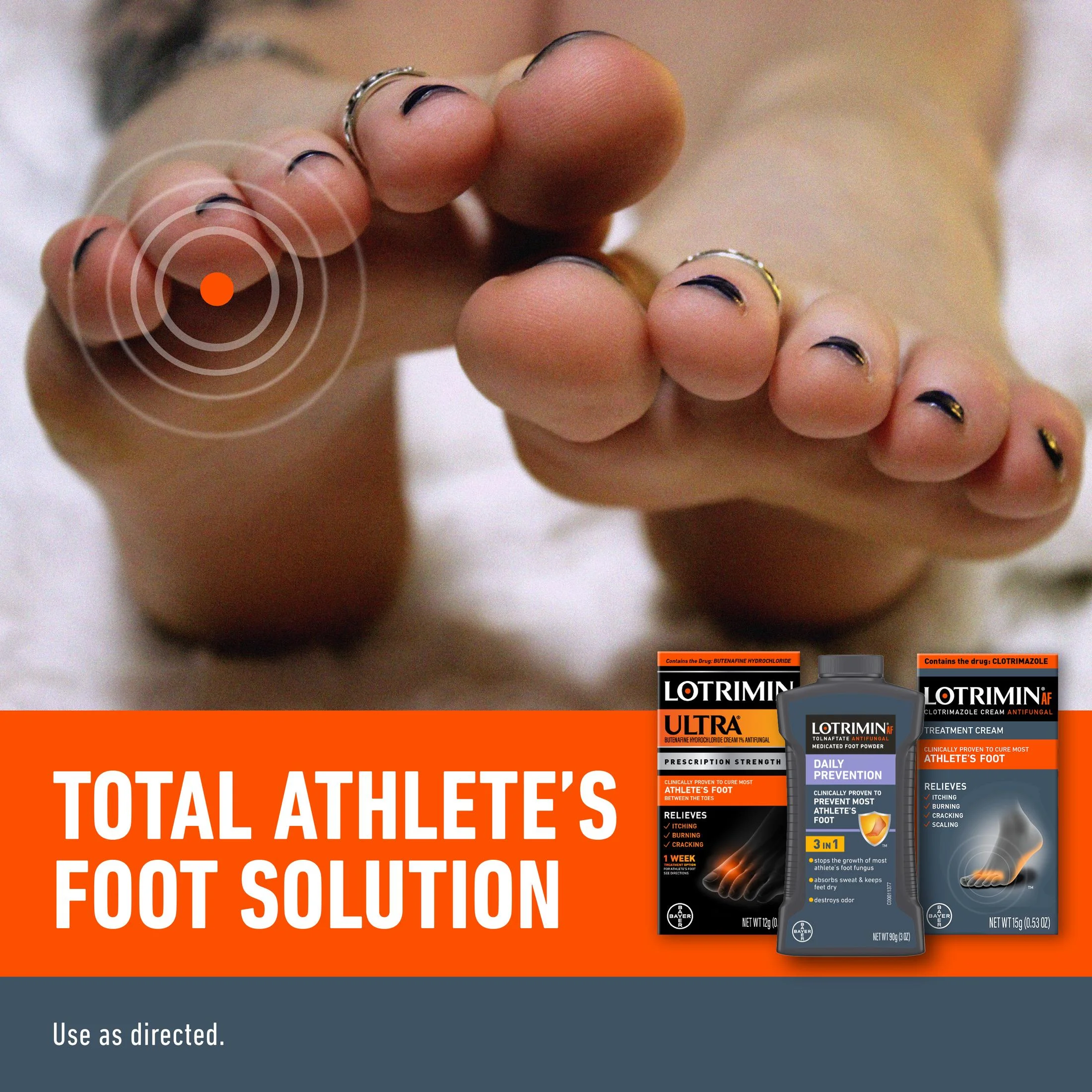 Lotrimin AF Athlete's Foot Antifungal Cream, 1.1 Ounce Tube