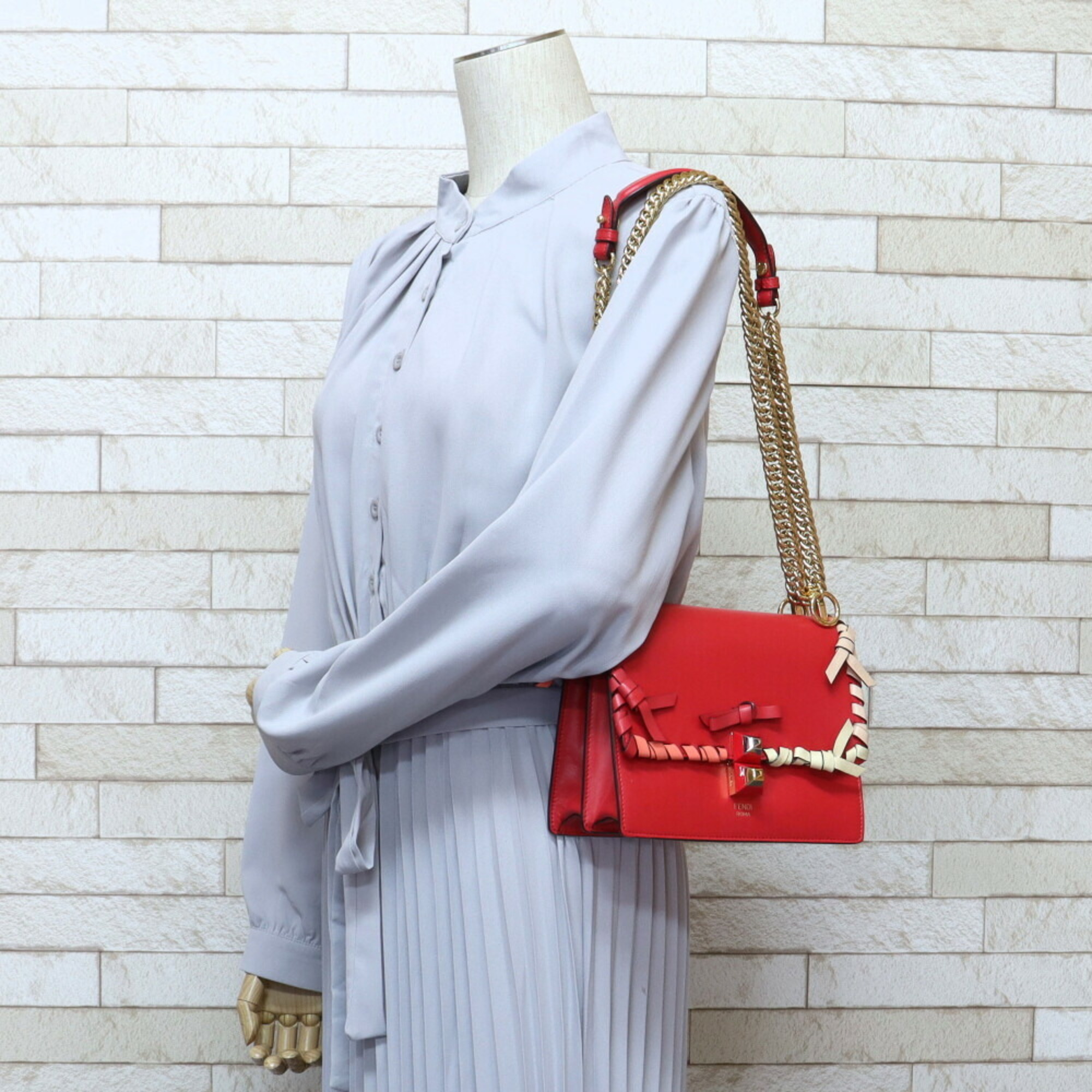 Pre-Owned Fendi FENDI mini canai shoulder bag calf ladies (Good)