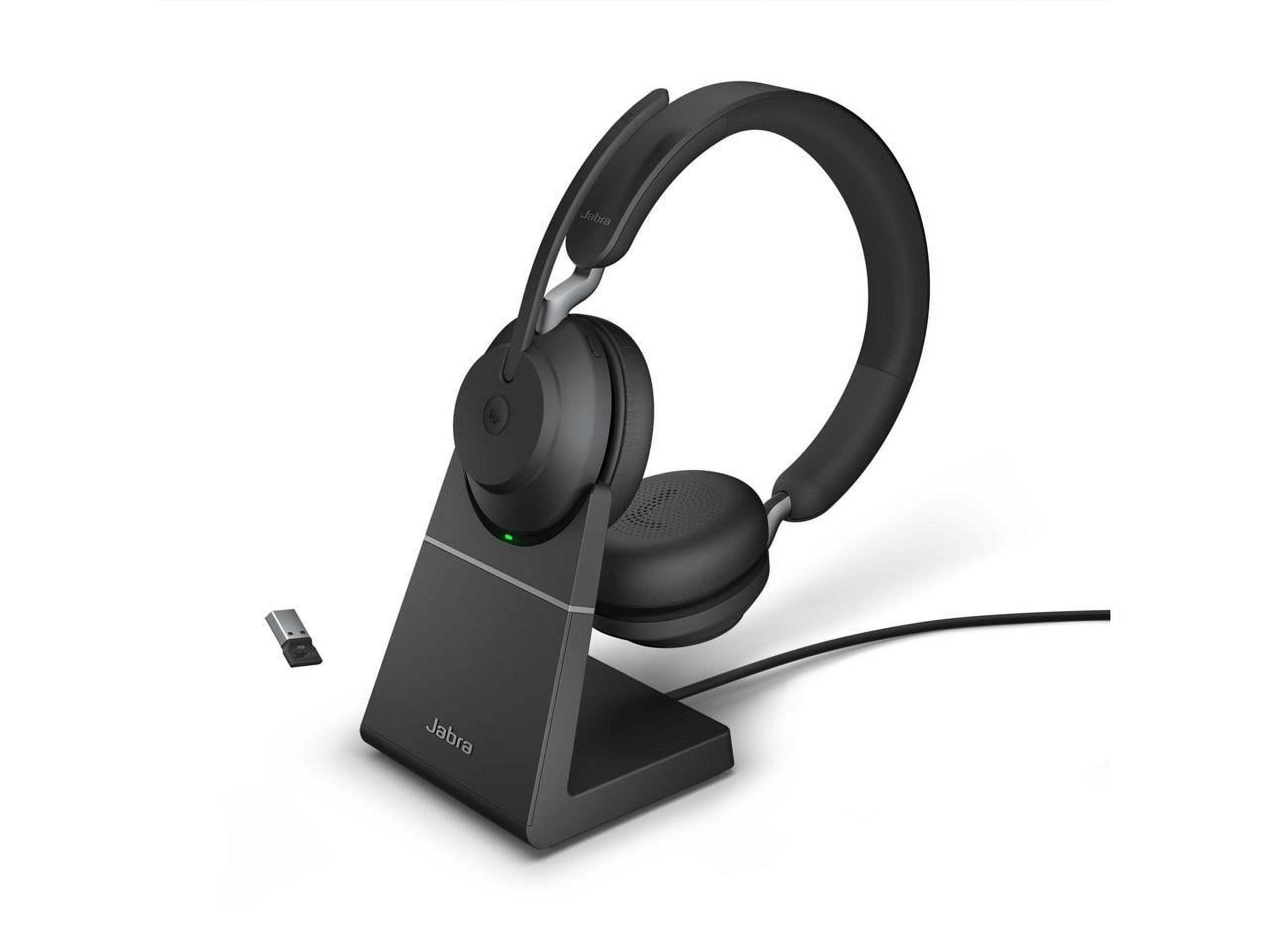 Jabra Evolve2 65 USB-A MS Stereo with Charging Stand - Black Wireless Headset / Music Headphones