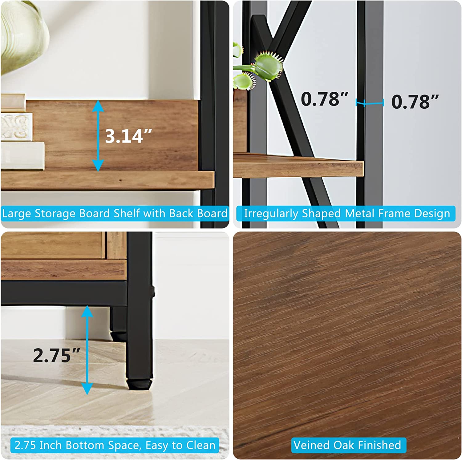 Tribesigns 5-Tier Bookshelf, 70.86 in. Industrial Bookcase with 2 Drawers for Living Room, Bedroom, Home, Office