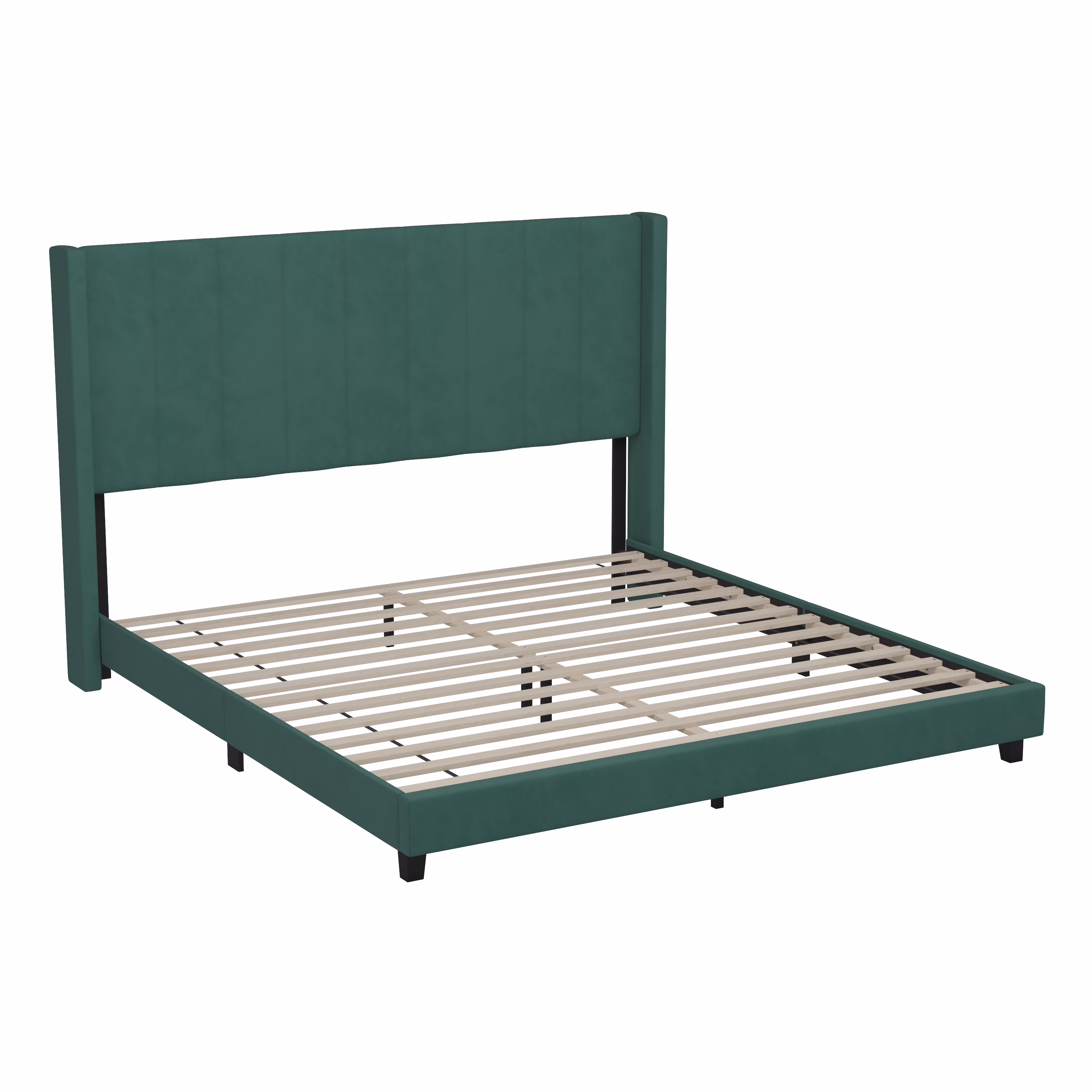 Flash Furniture Bianca Collection Fabric Upholstered Platform Bed, Emerald Velvet, King