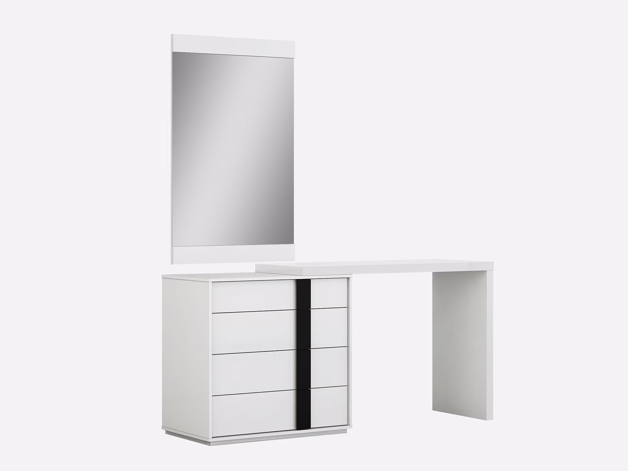 Whiteline Modern Living Kimberly Dresser Extension, White