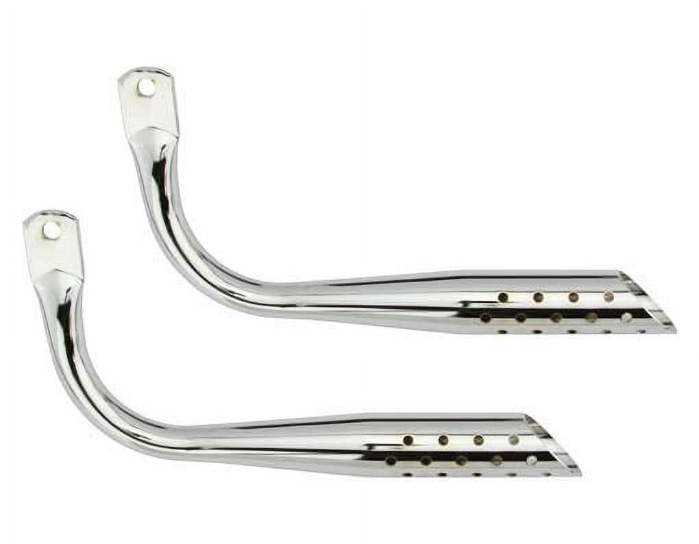 Alta Oblique Straight Tapered Muffler Tailpipe, Steel Bicycle Chrome , Multiple Styles (with Holes)