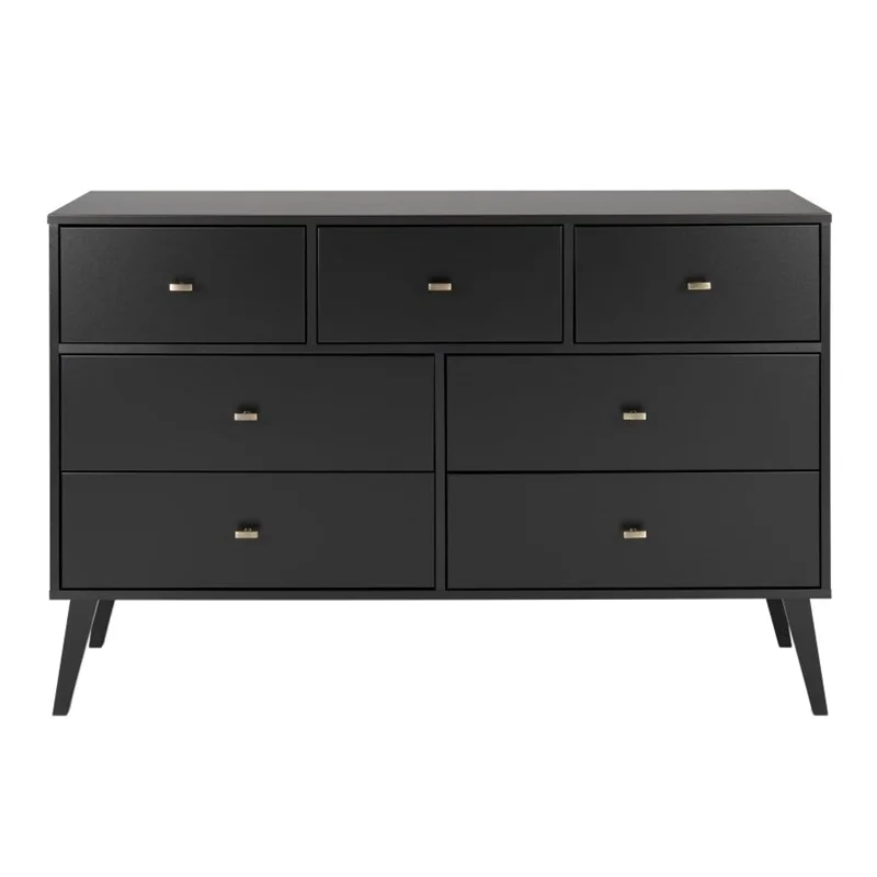 Home Square 2-Piece Set with Modern 7-Drawer Dresser & 4-Drawer Chest with Door