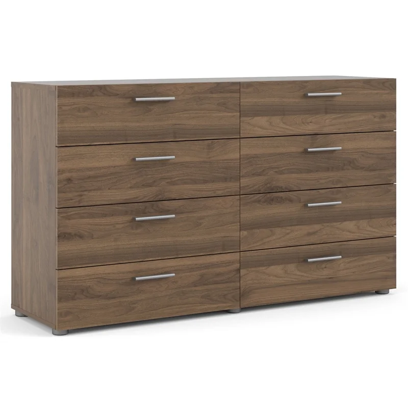 Home Square 3 Piece Bedroom Set with 1 Dresser and 2 Nightstands in Walnut