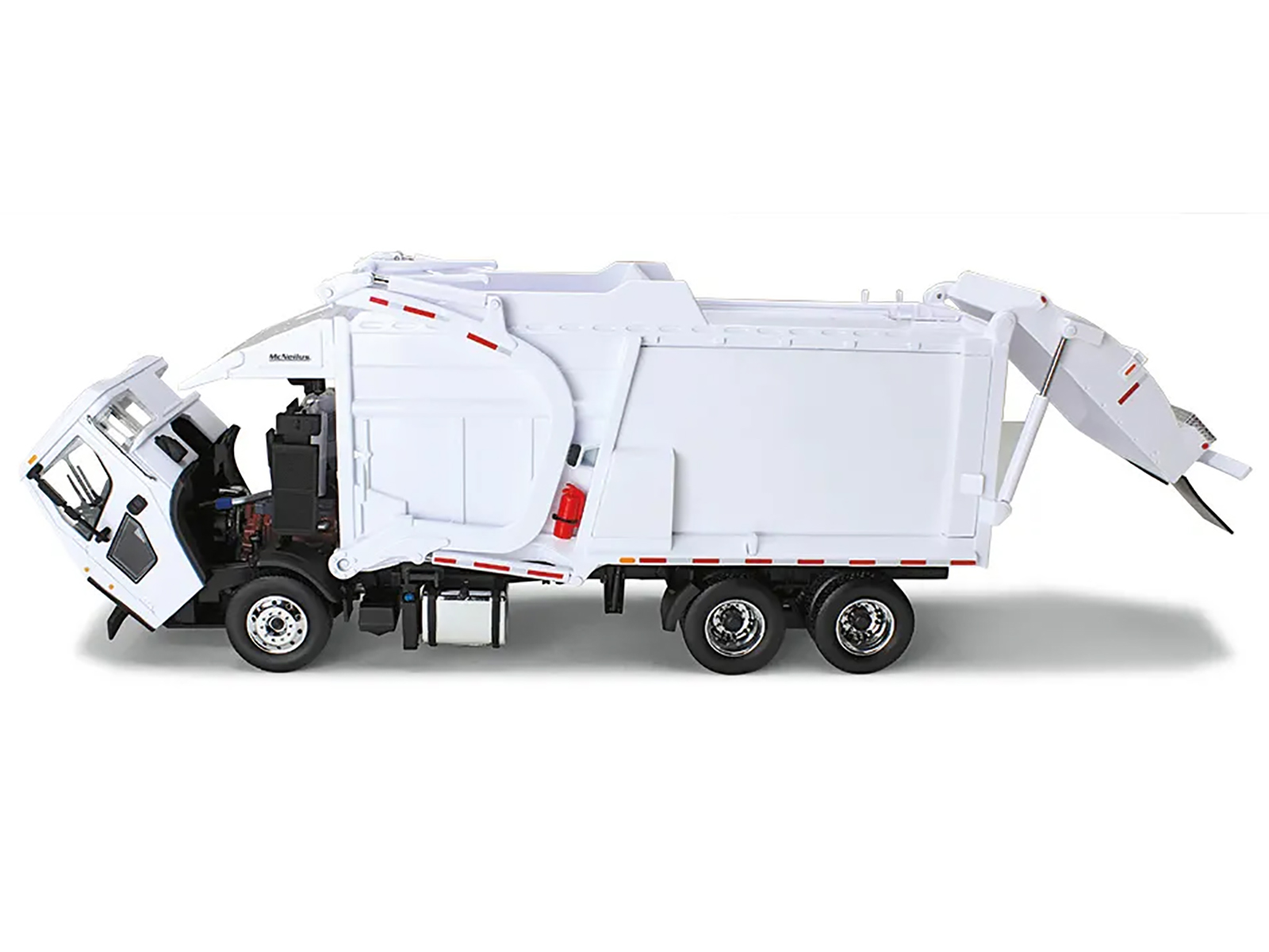 First Gear 1/34 White Mack LR w/ McNeilus Meridian Front Loader & Dumpster 10-4235