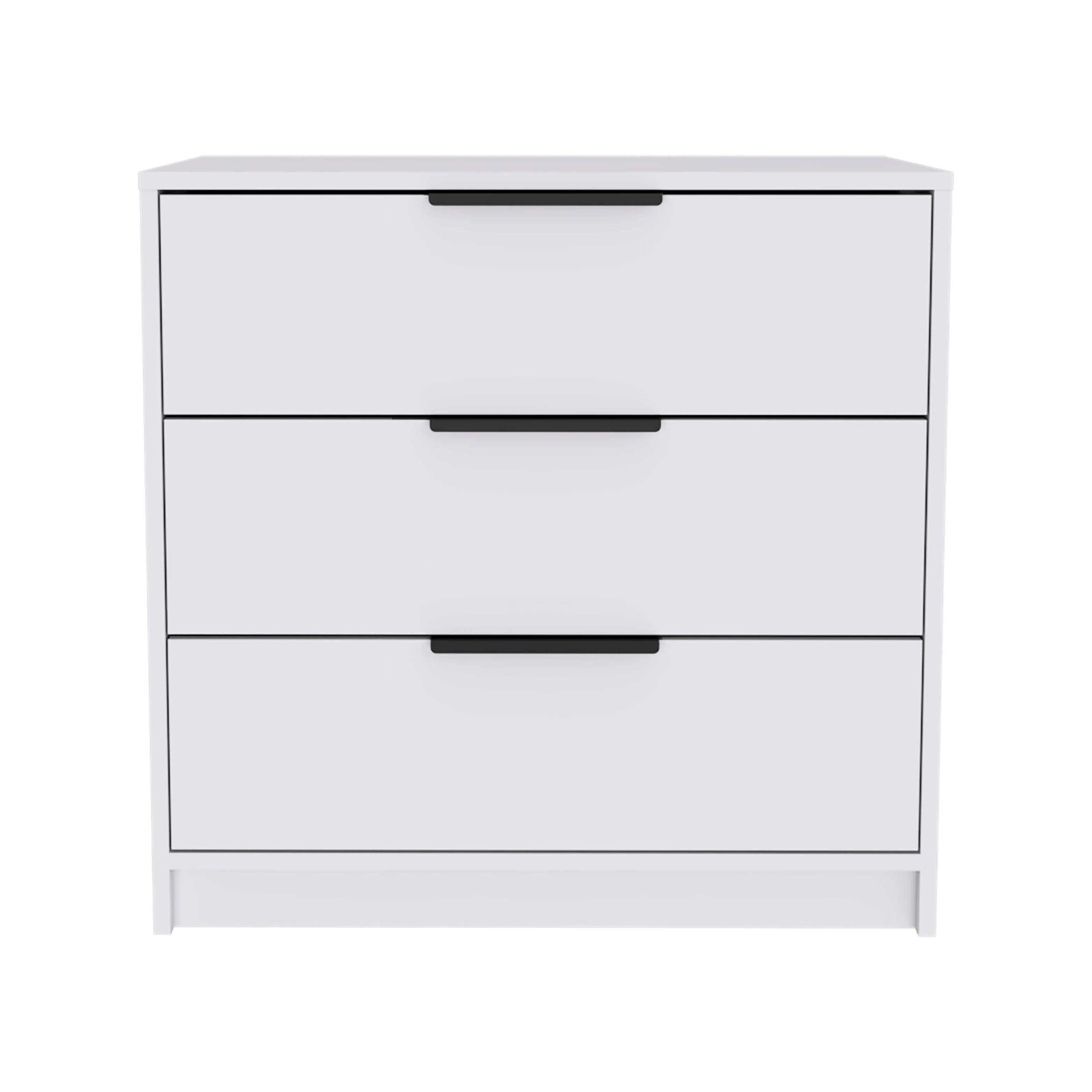 Boahaus Nelly Modern 3-Drawer Dresser, White, for Bedroom