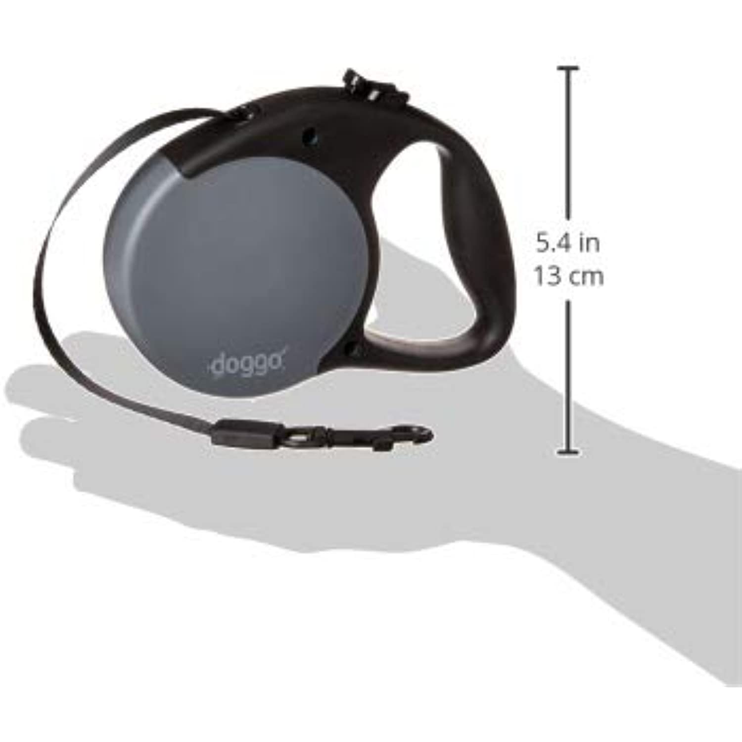 Doggo DGO RLSH GG SM Retractable Dog Leash, Gray, Small Dogs, 13-Ft. - Quantity 1