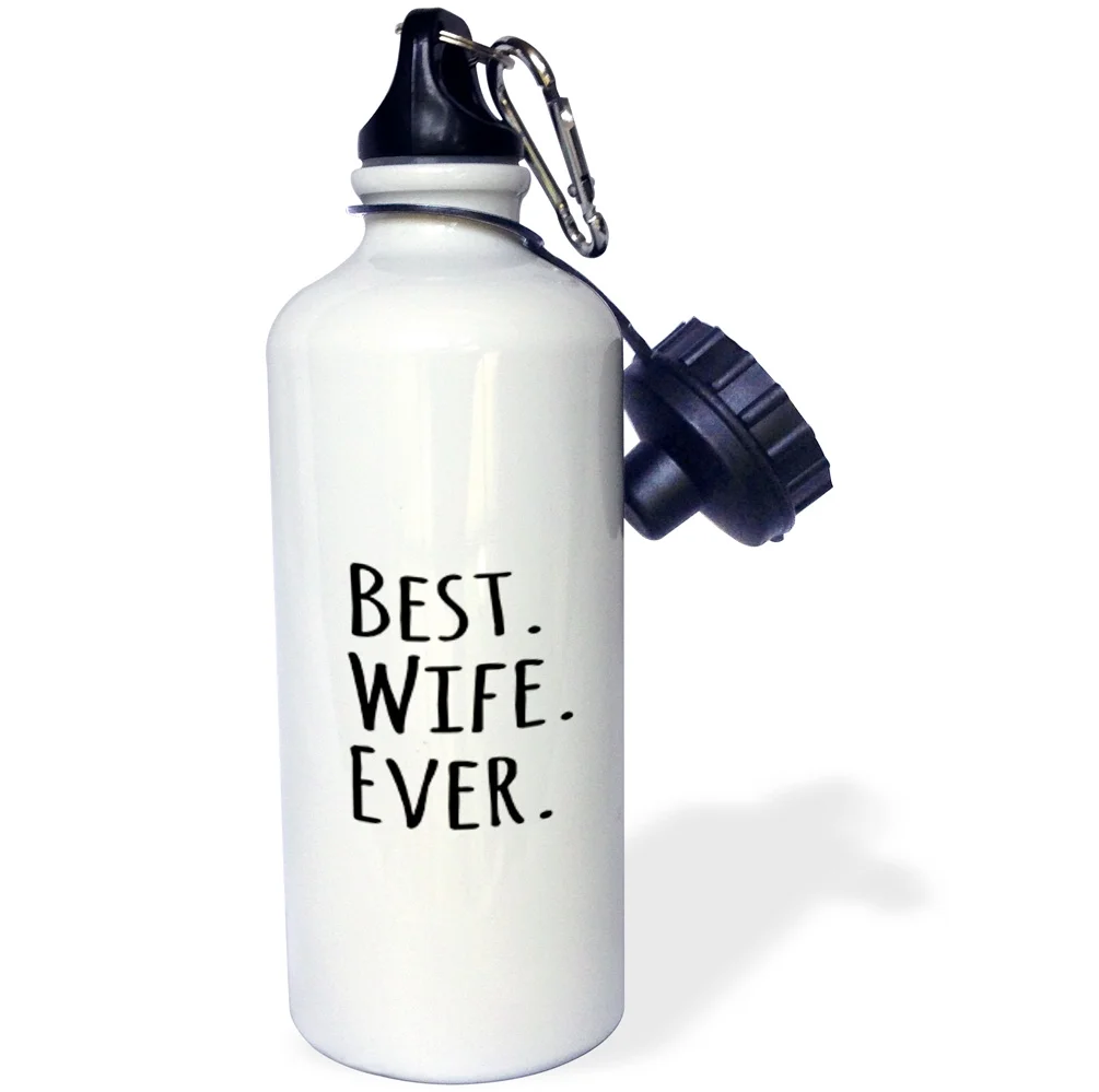 3dRose Best Wife Ever - fun romantic married wedded love gifts for her for anniversary or Valentines day, Sports Water Bottle, 21oz