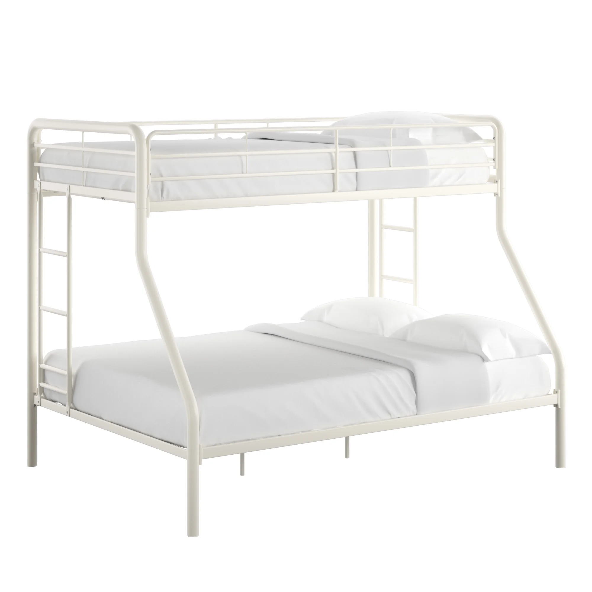Weston Home Elise Twin Over Full Metal Bunk Bed, White