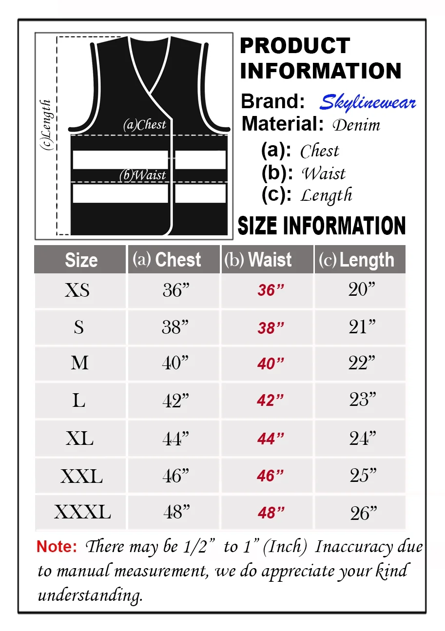 Skaylinewears Women's Denim Vest Buttoned Washed Denim Vest Sleeveless Jean Jacket Chest Flap Pocket