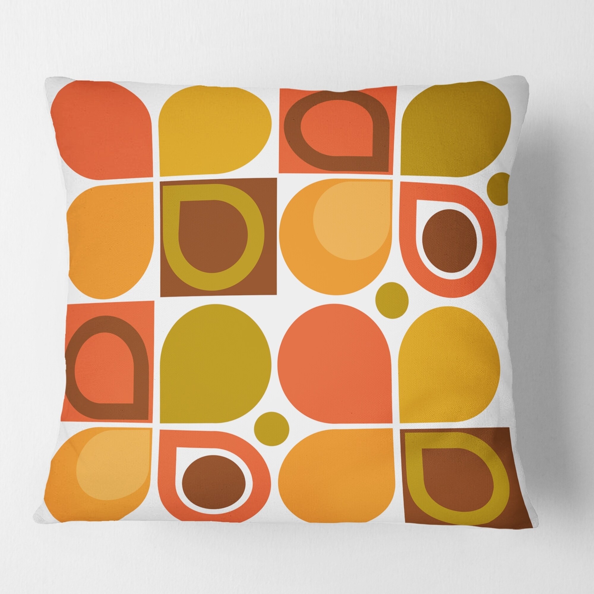 DESIGN ART Designart 'Abstract Retro Geometric Pattern VI' Mid-Century Modern Throw Pillow 18 x 18 Medium