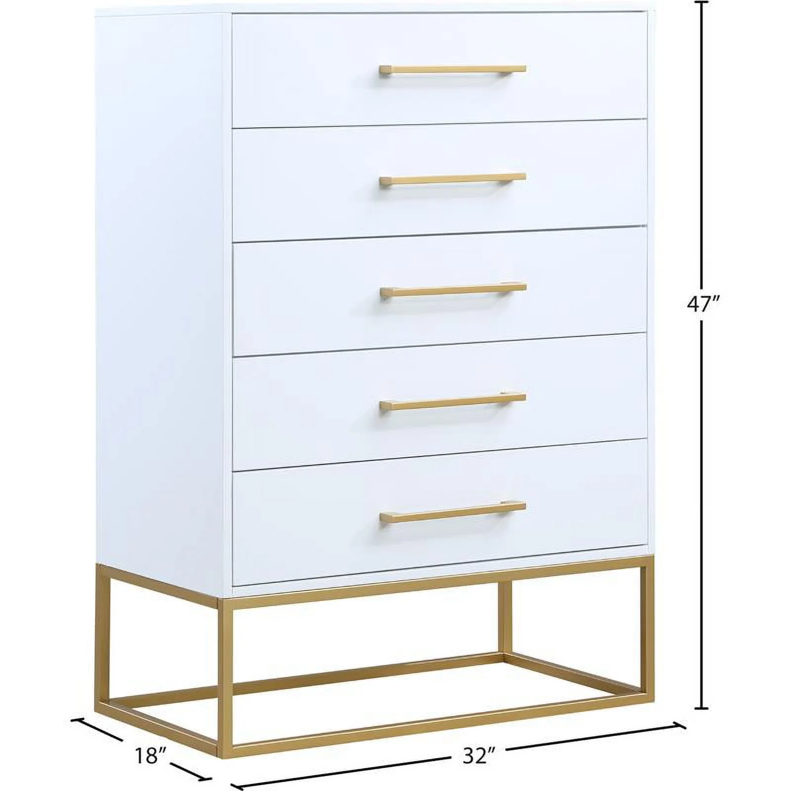 Meridian Furniture Maxine Chest in Rich White Finish