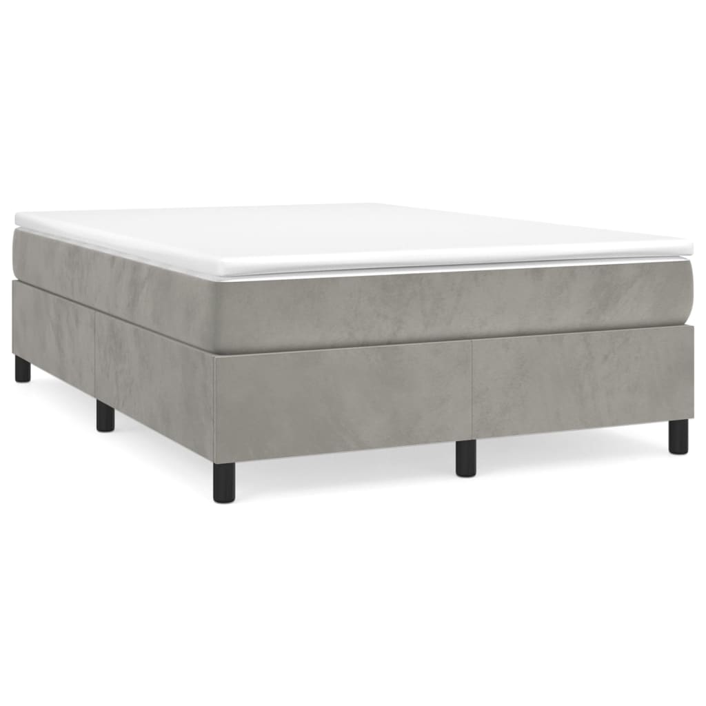 Box Spring Bed with Mattress Light Gray 59.8