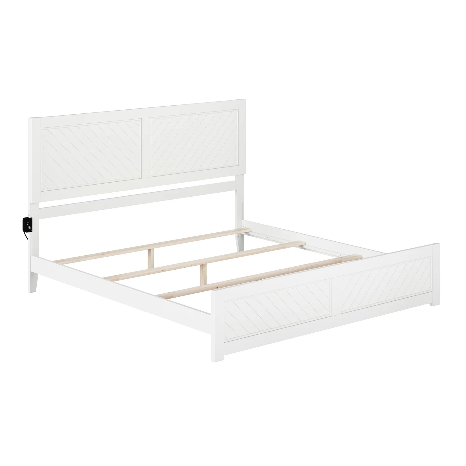 AFI Canyon White Solid Wood Foundation Bed Frame with Matching Footboard, King